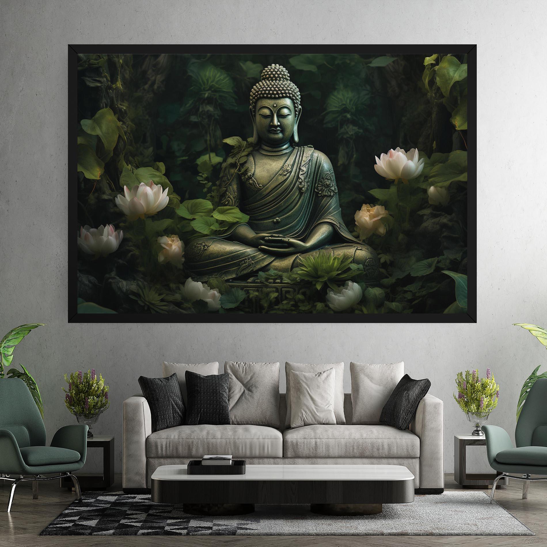 Leinwandbild Buddha Lotus Flower mockup 7