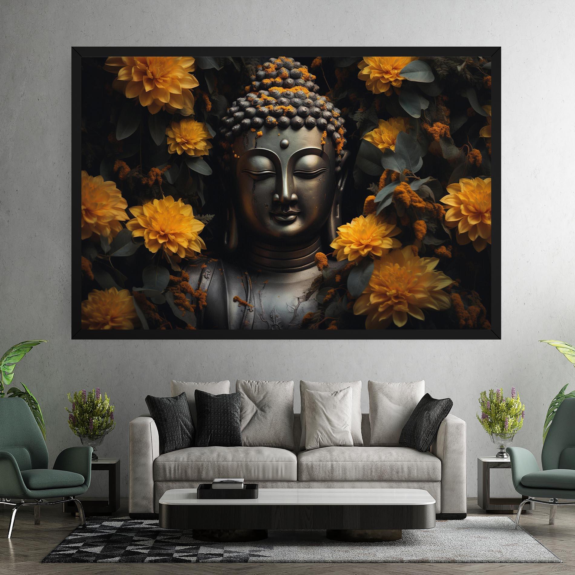 Leinwandbild Buddha Peace Statue mockup 7