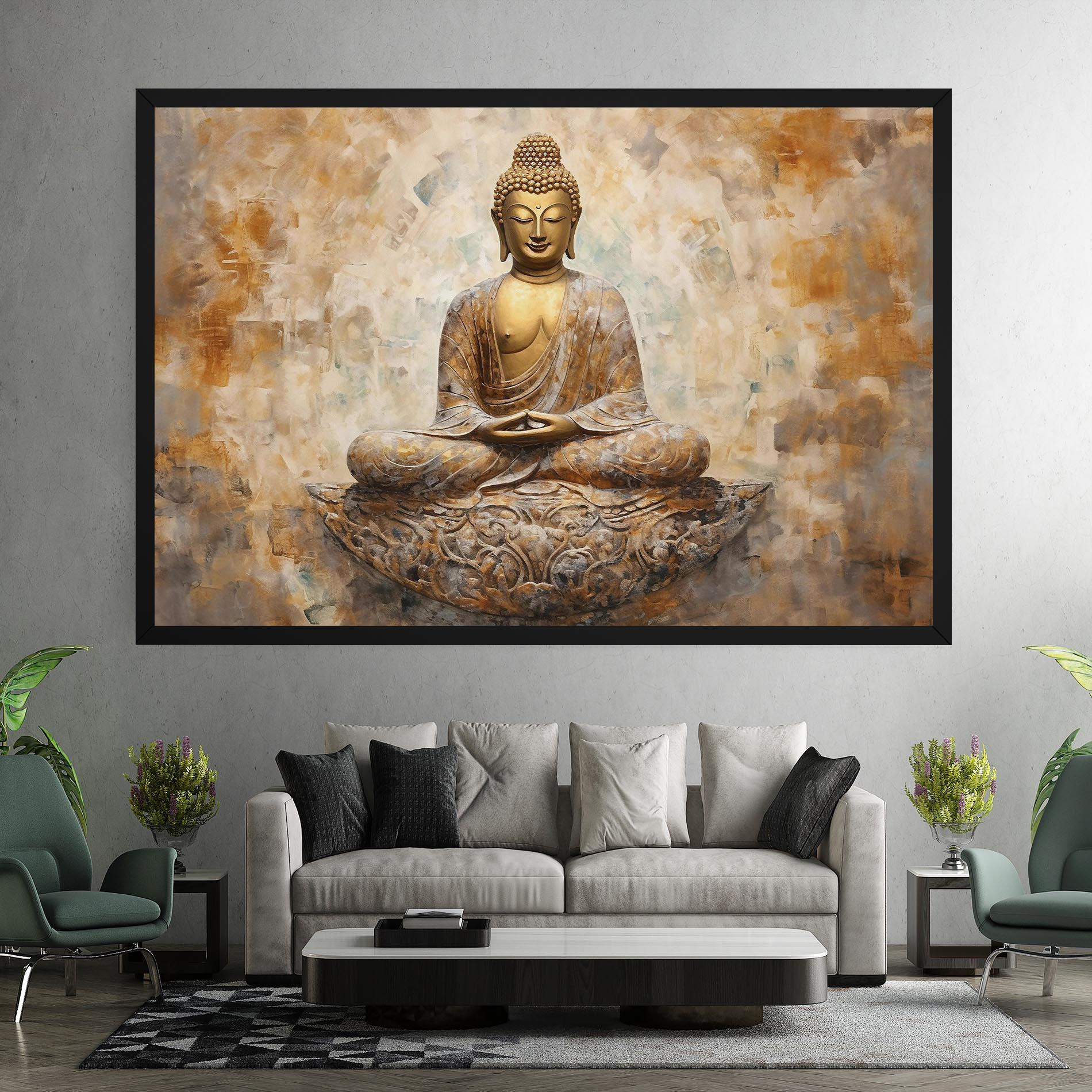 Leinwandbild Cream Buddha Art mockup 7