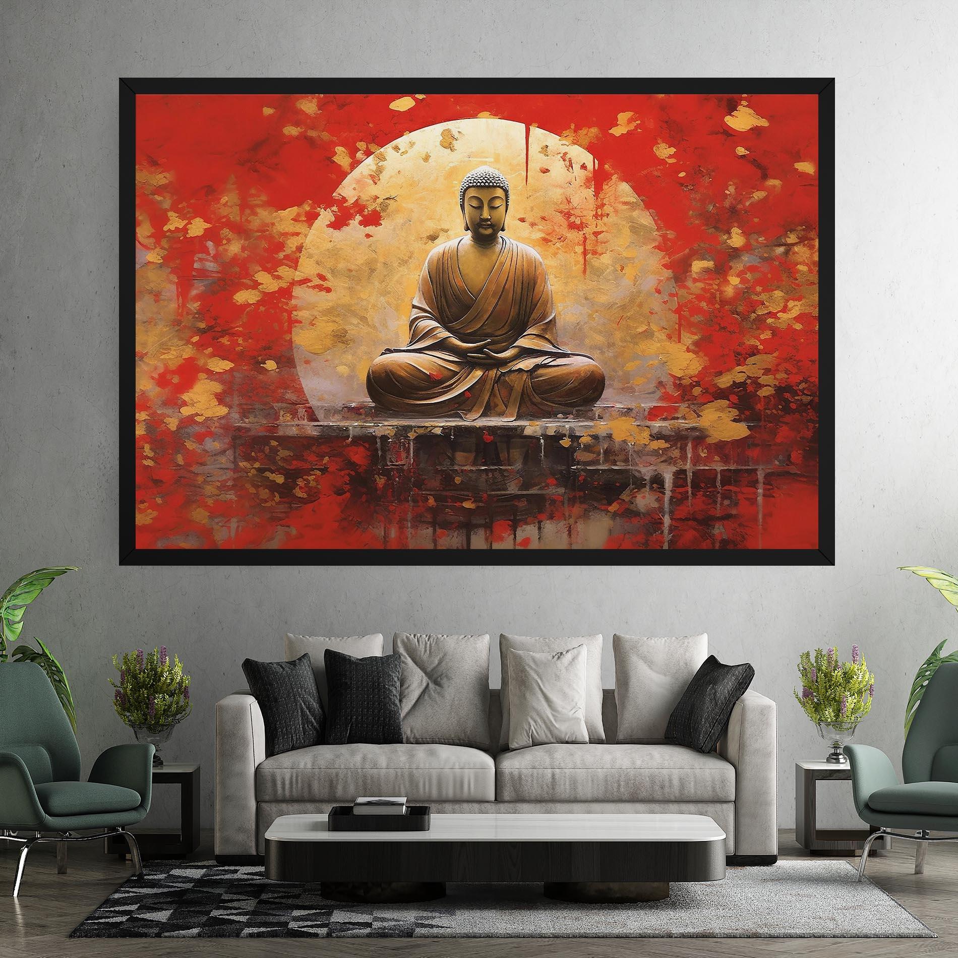 Leinwandbild Gold Circle Buddha mockup 7