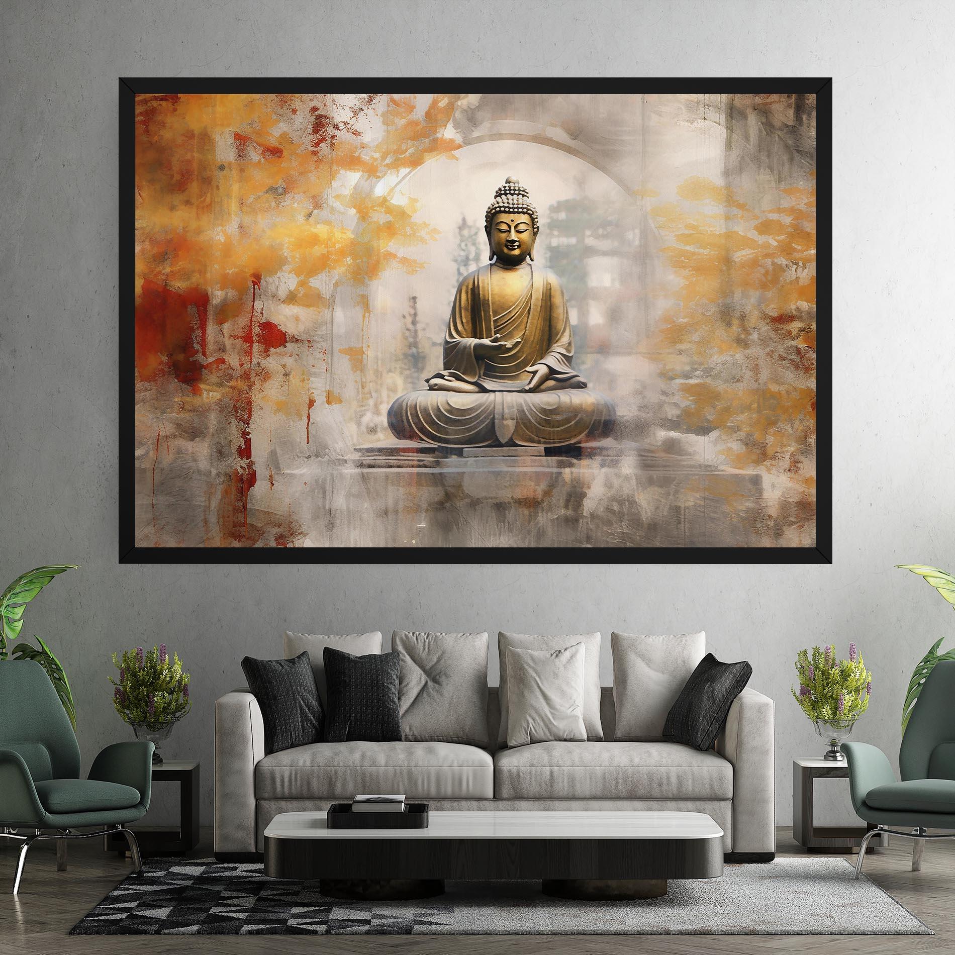 Leinwandbild Grey Gold Buddha mockup 7