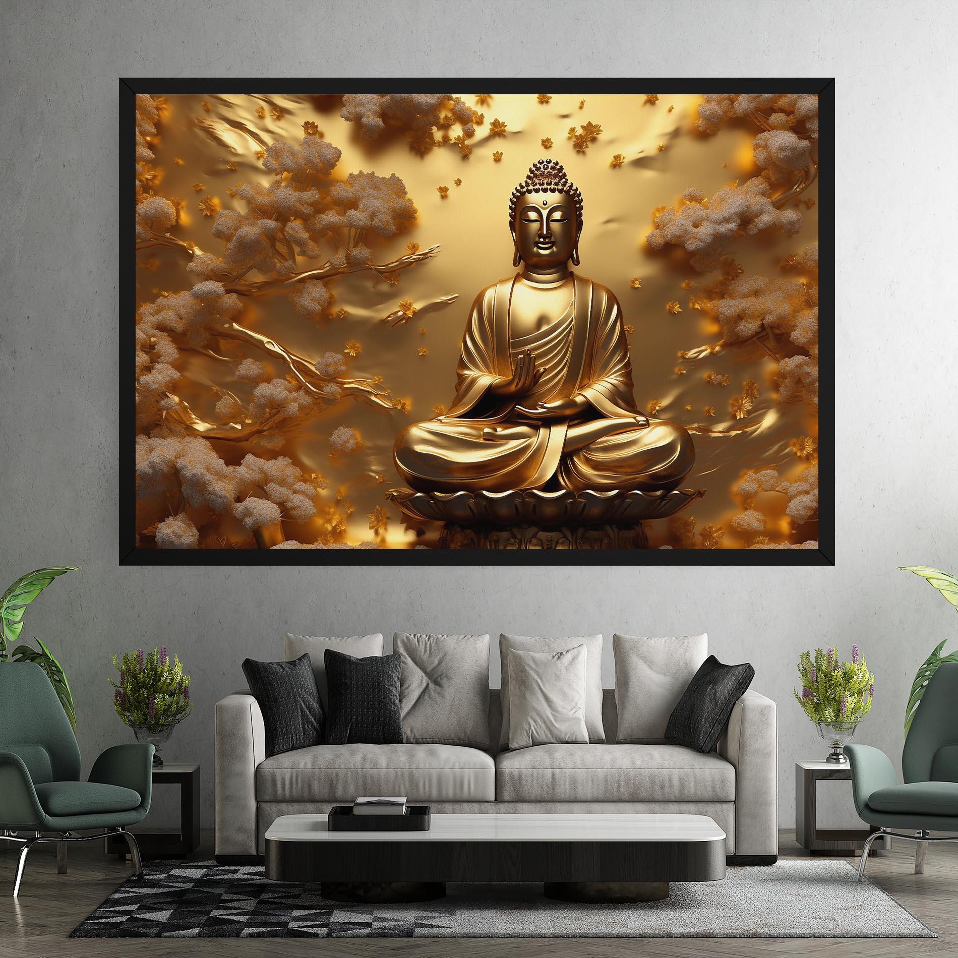 Leinwandbild Strong Gold Buddha mockup 7