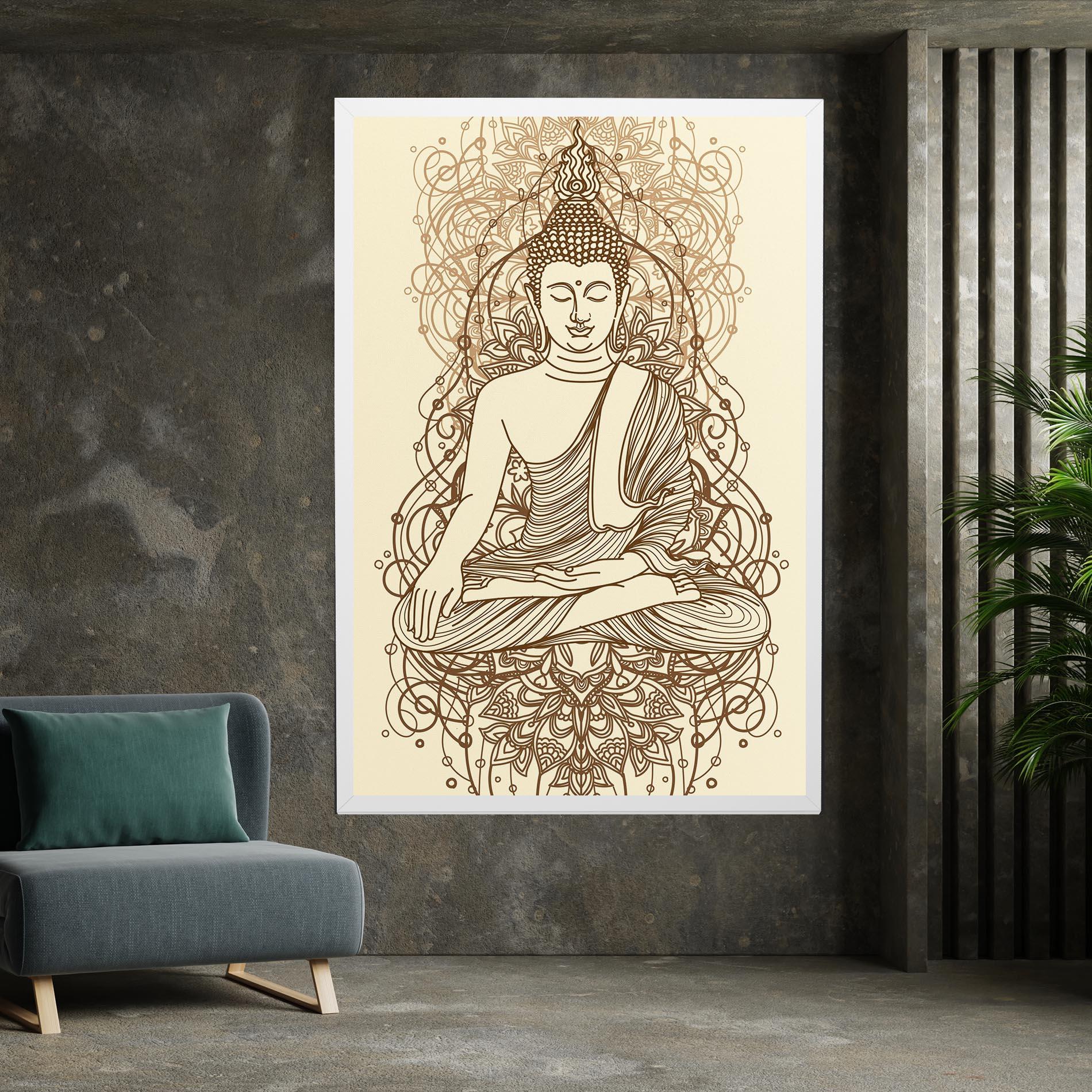 Leinwandbild Brown Line Buddha mockup 7