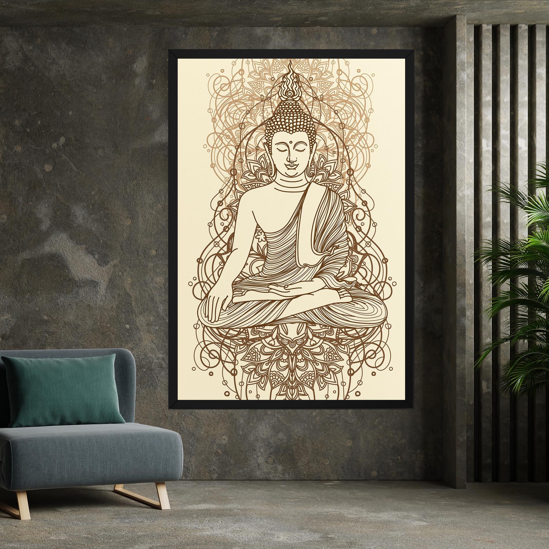 Leinwandbild Brown Line Buddha mockup 7
