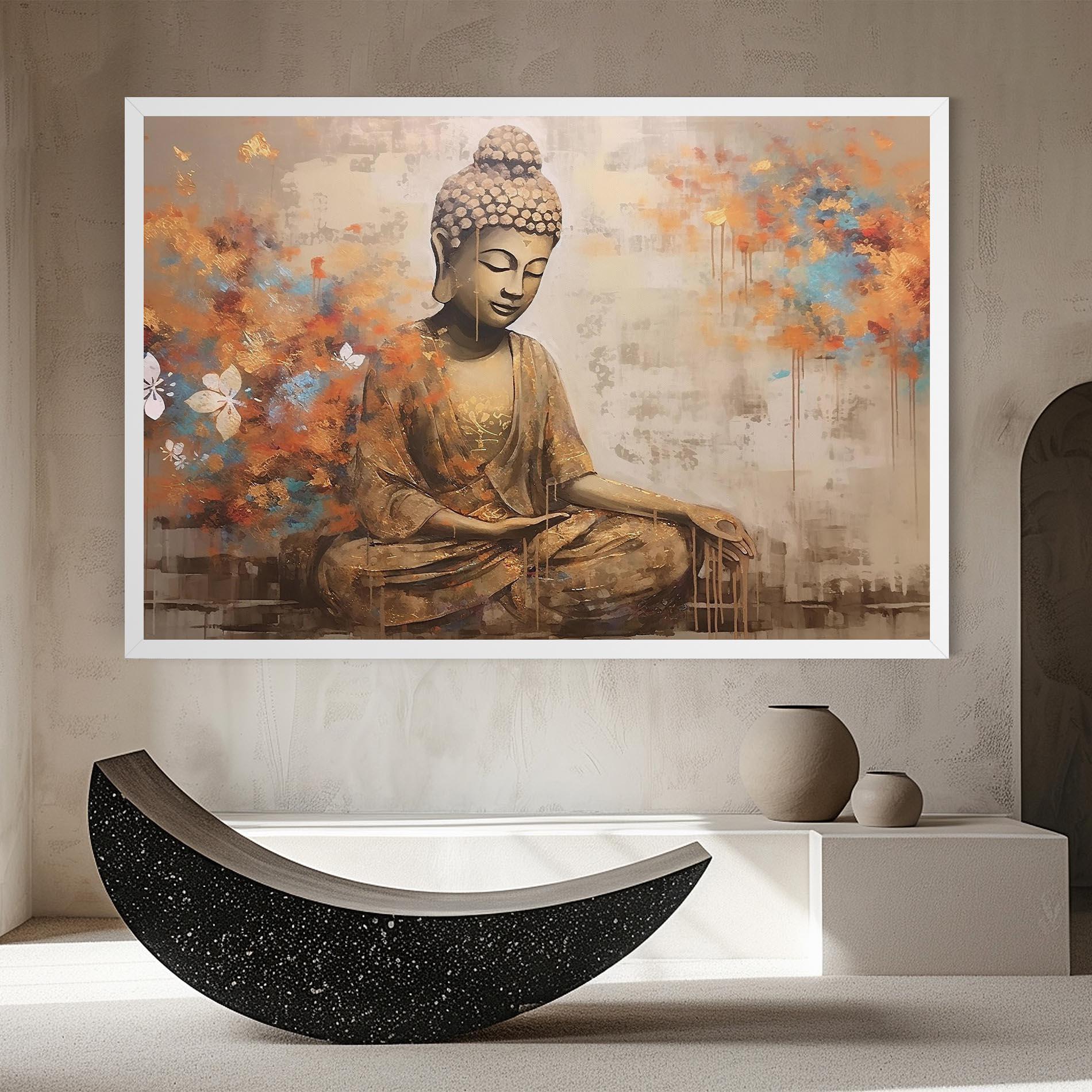 Leinwandbild Buddha Cream Blue mockup 8