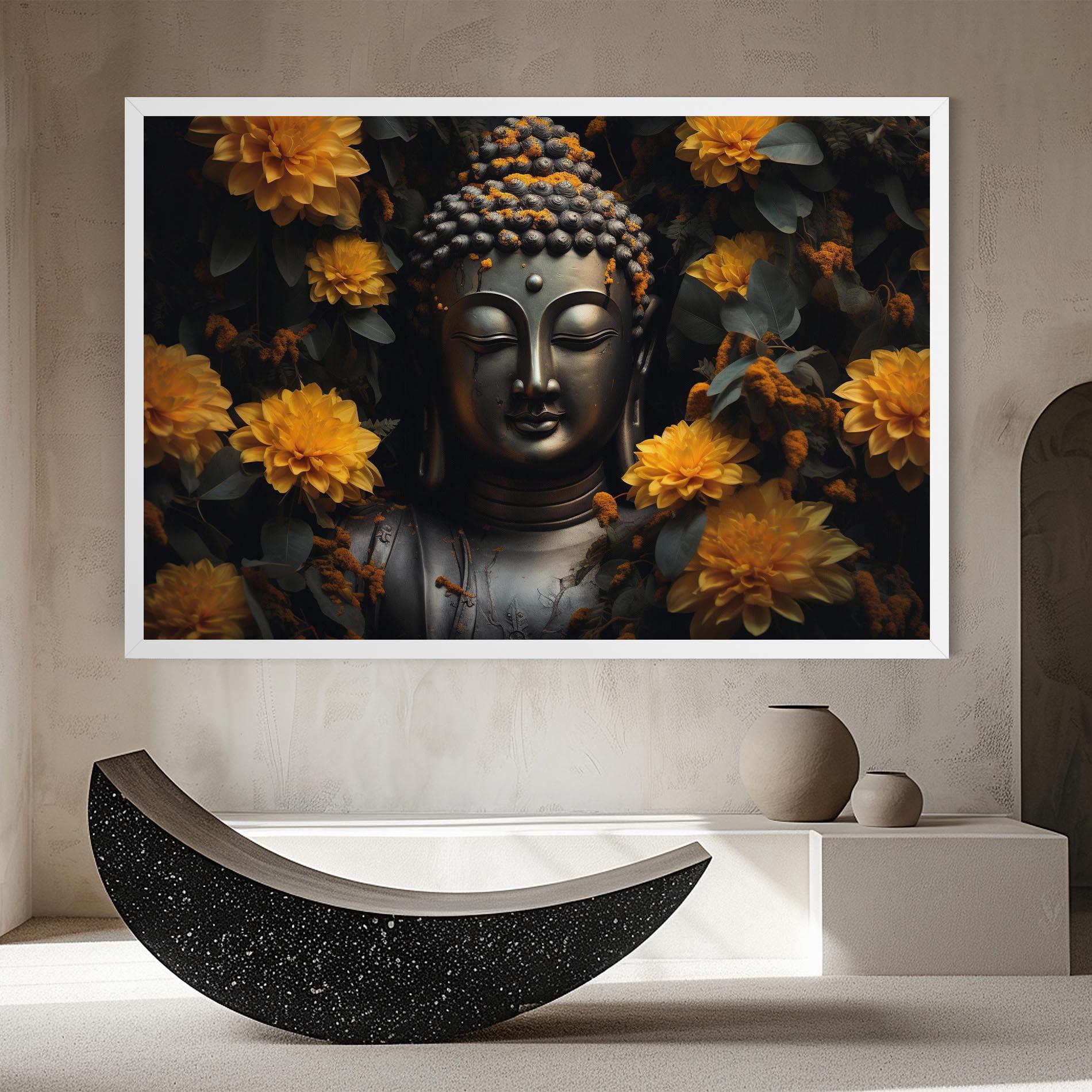 Leinwandbild Buddha Peace Statue mockup 8