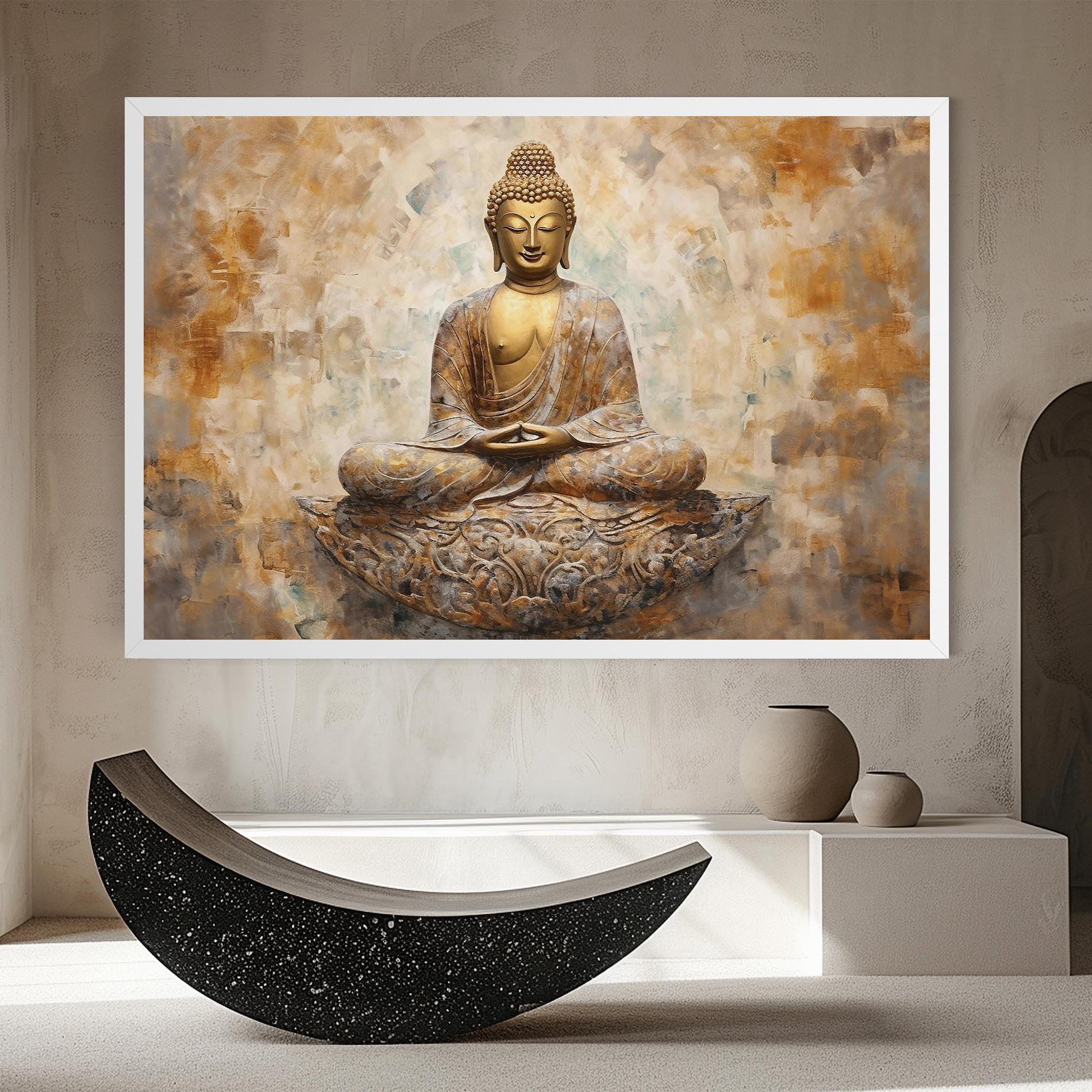 Leinwandbild Cream Buddha Art mockup 8