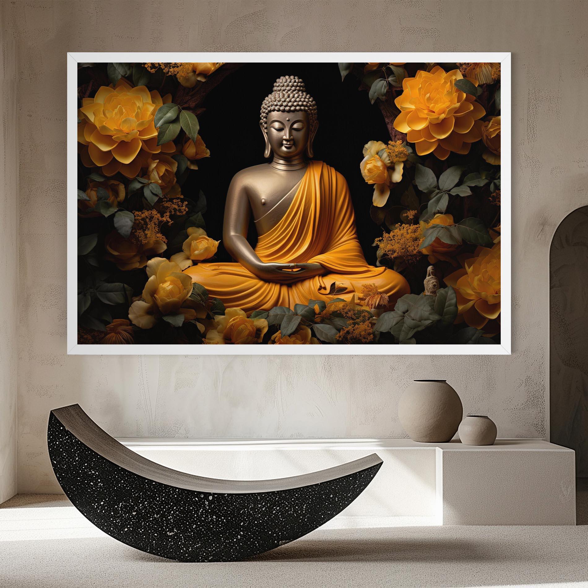Leinwandbild Gold Buddha Flower mockup 8