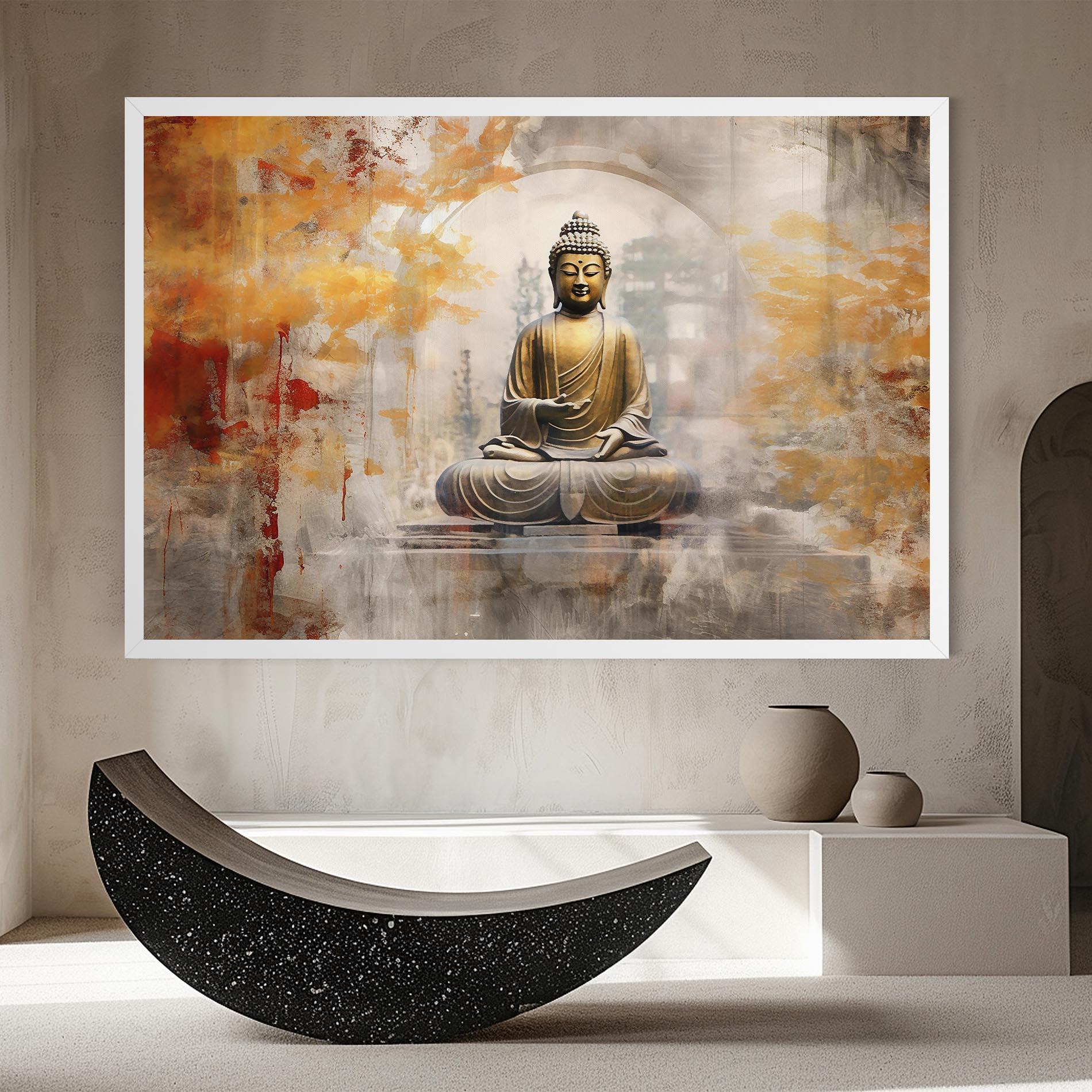 Leinwandbild Grey Gold Buddha mockup 8