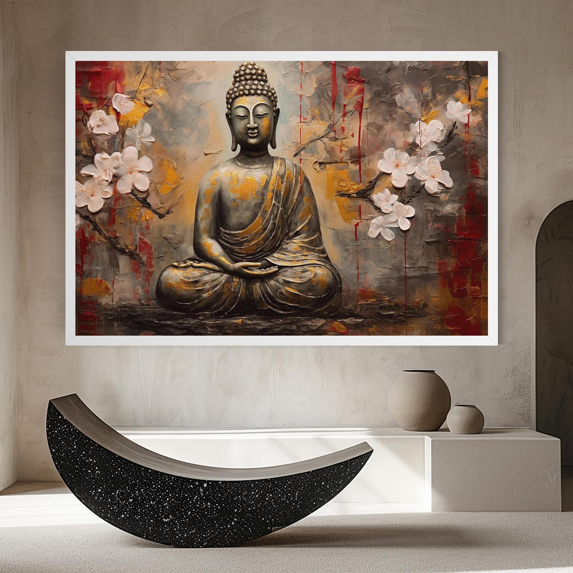Leinwandbild White Red Buddha mockup 8