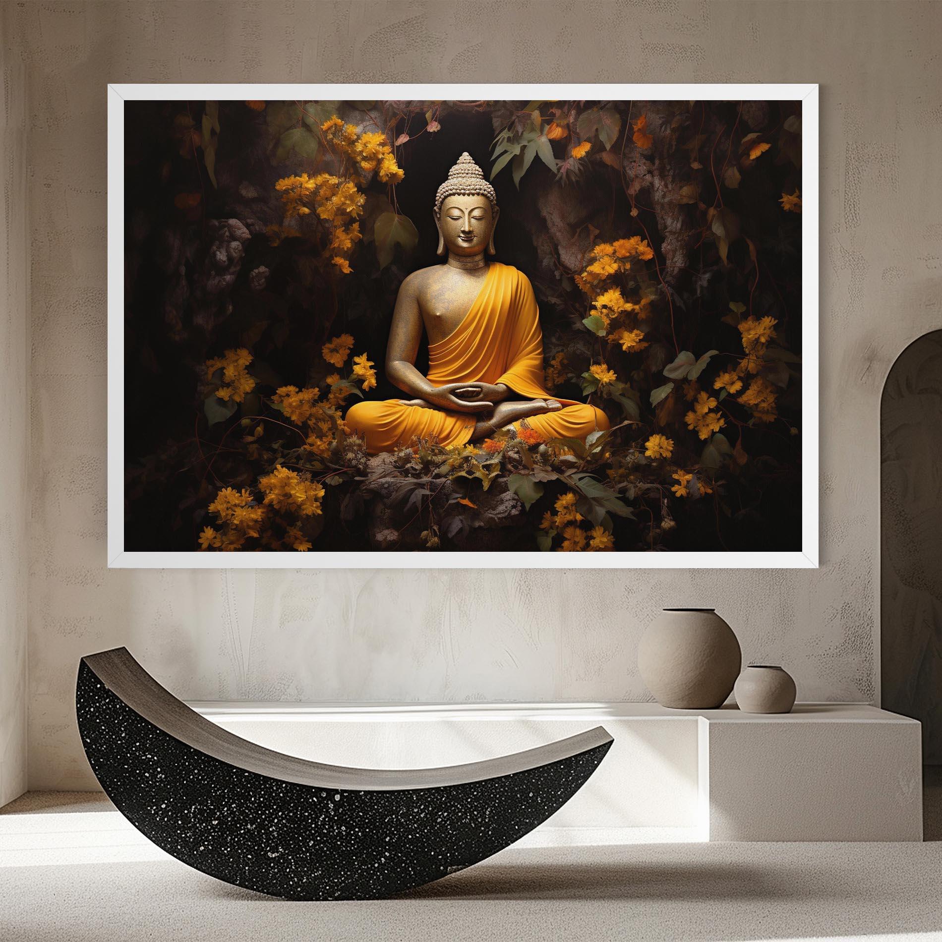 Leinwandbild Yellow Light Buddha mockup 8