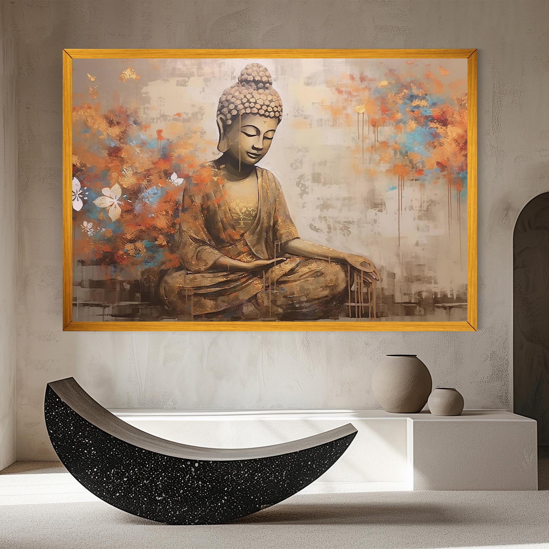 Leinwandbild Buddha Cream Blue mockup 8