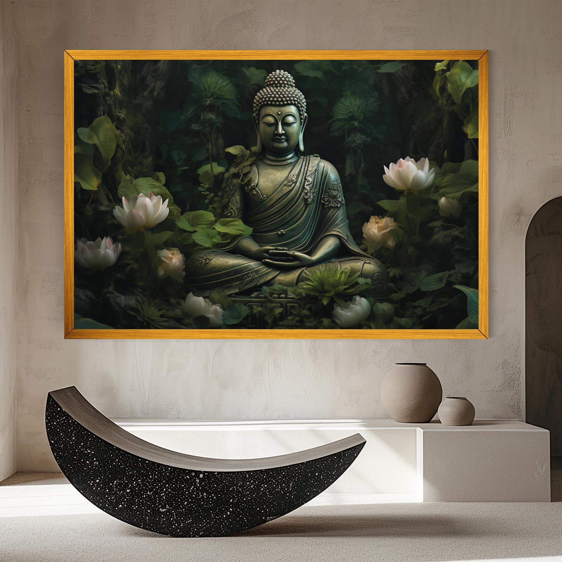 Leinwandbild Buddha Lotus Flower mockup 8
