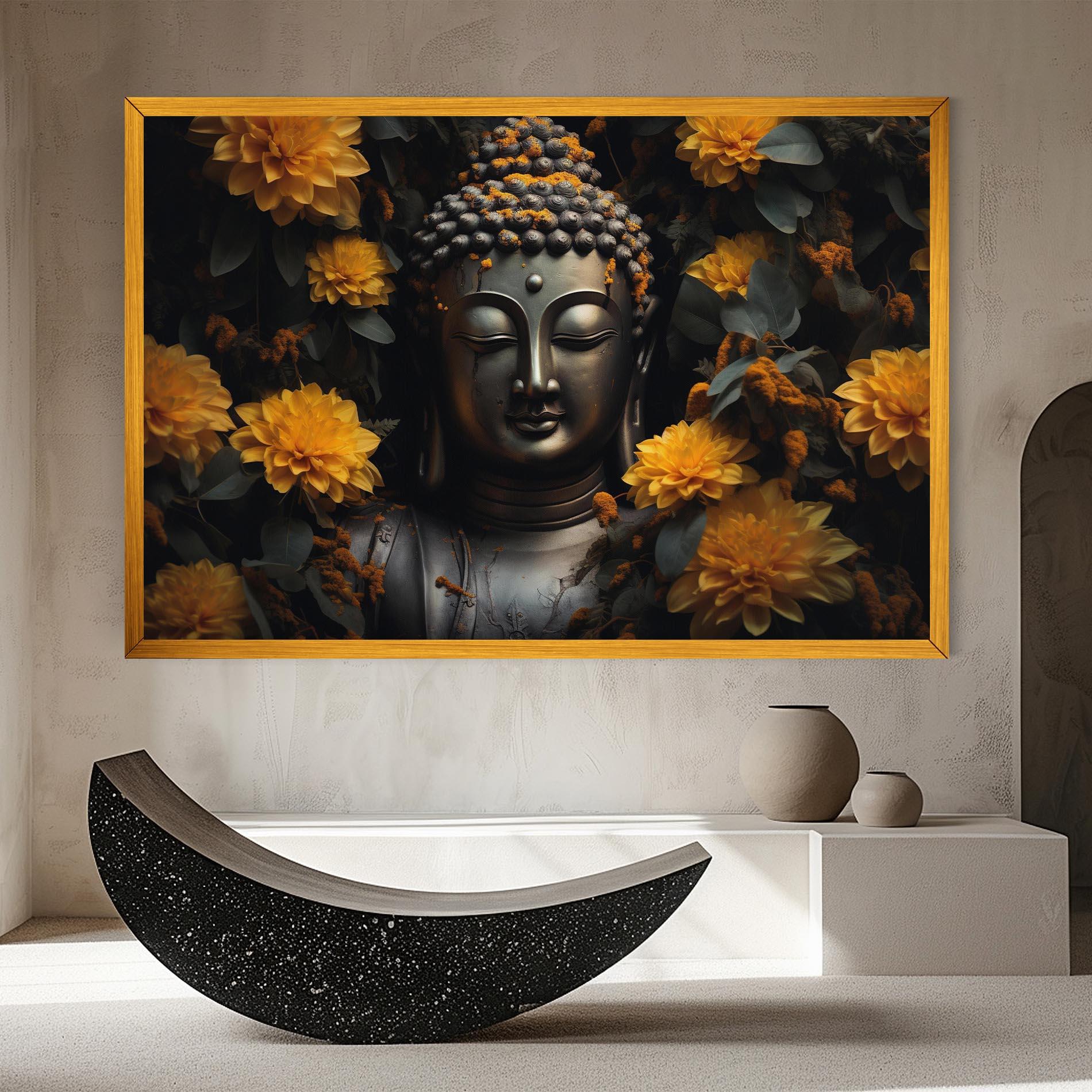 Leinwandbild Buddha Peace Statue mockup 8