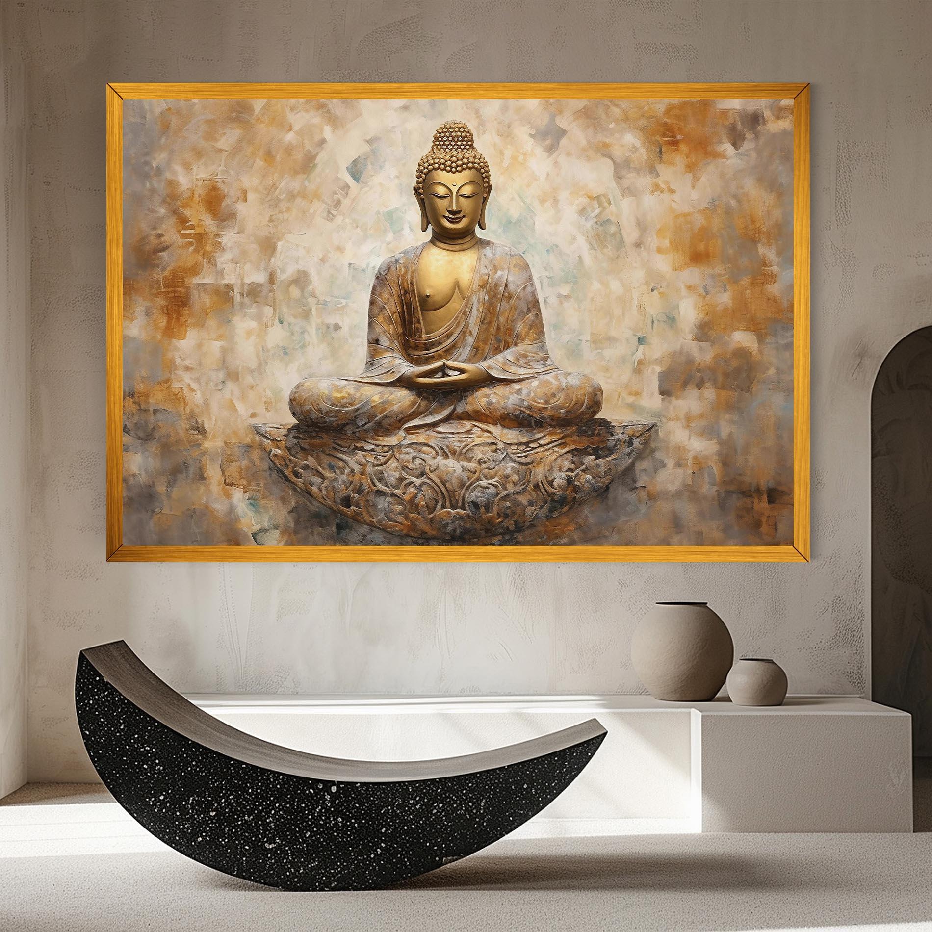 Leinwandbild Cream Buddha Art mockup 8