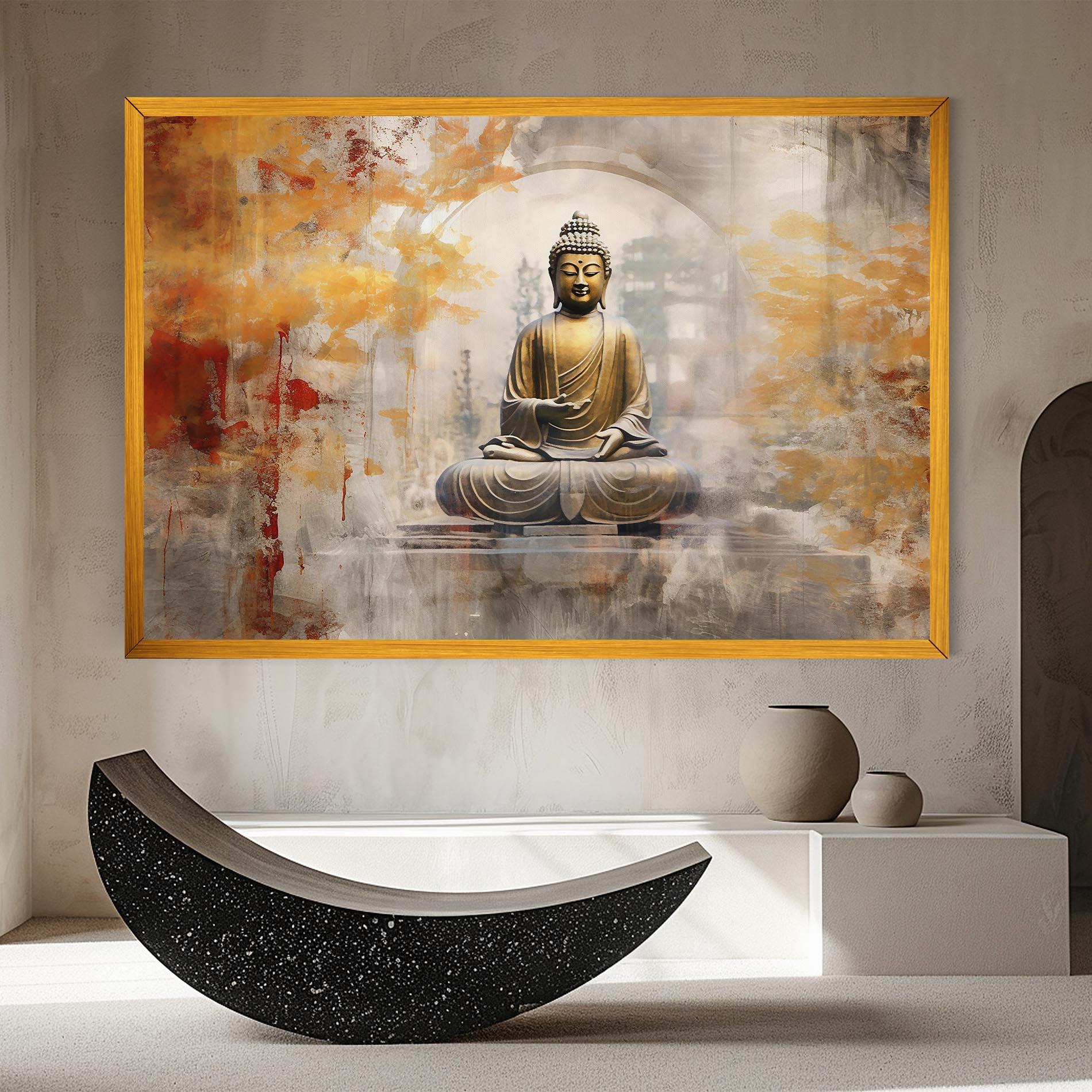 Leinwandbild Grey Gold Buddha mockup 8