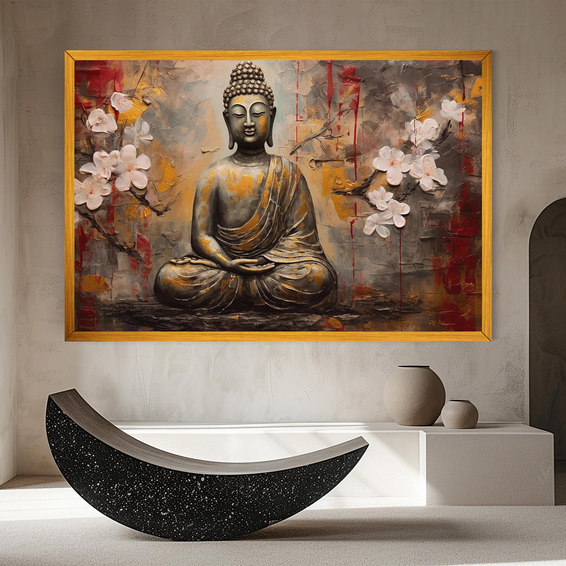 Leinwandbild White Red Buddha mockup 8