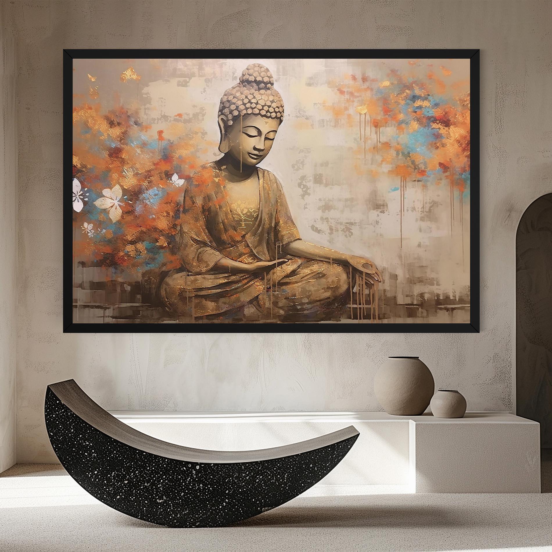 Leinwandbild Buddha Cream Blue mockup 8