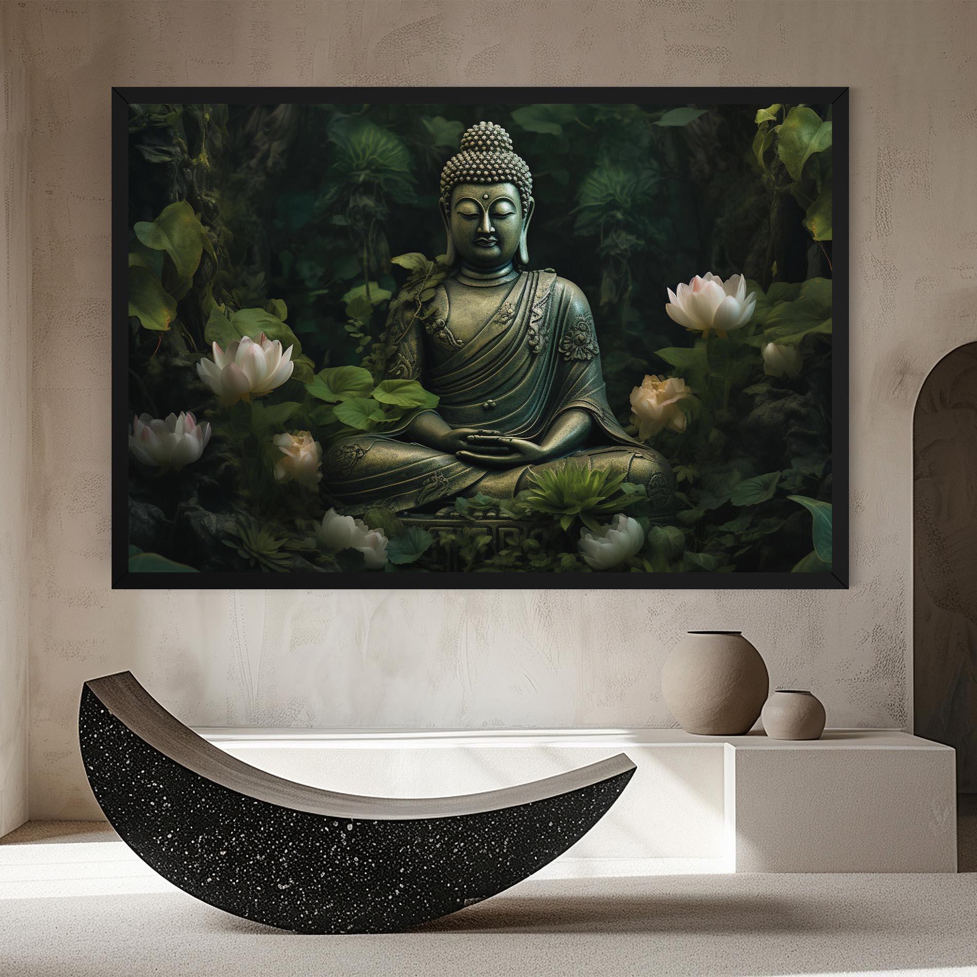 Leinwandbild Buddha Lotus Flower mockup 8