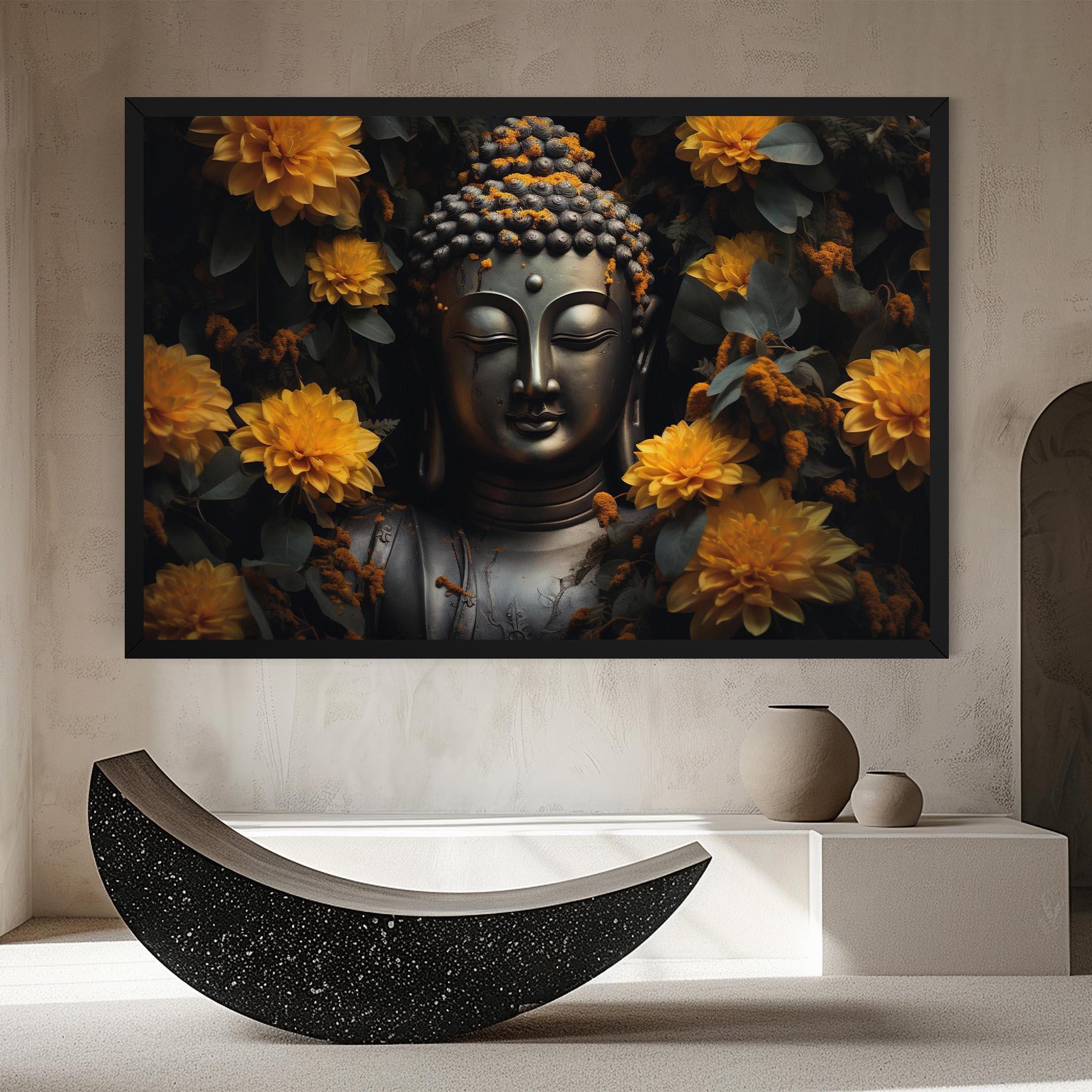 Leinwandbild Buddha Peace Statue mockup 8