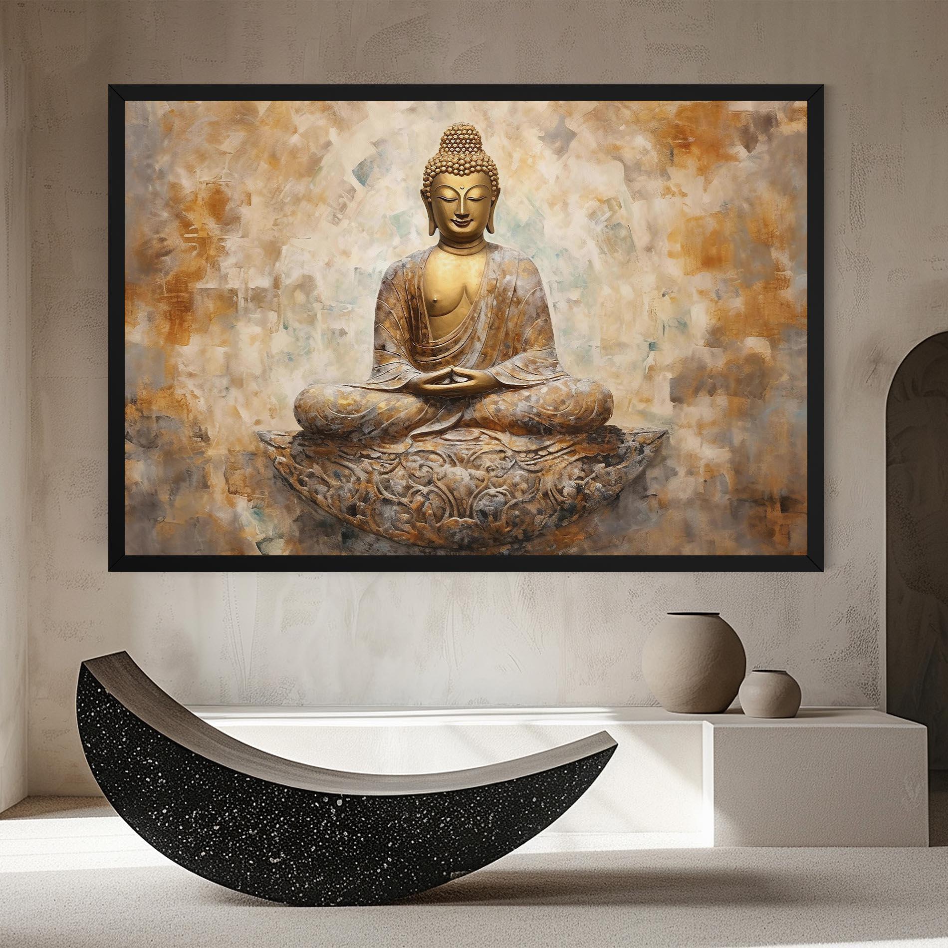 Leinwandbild Cream Buddha Art mockup 8