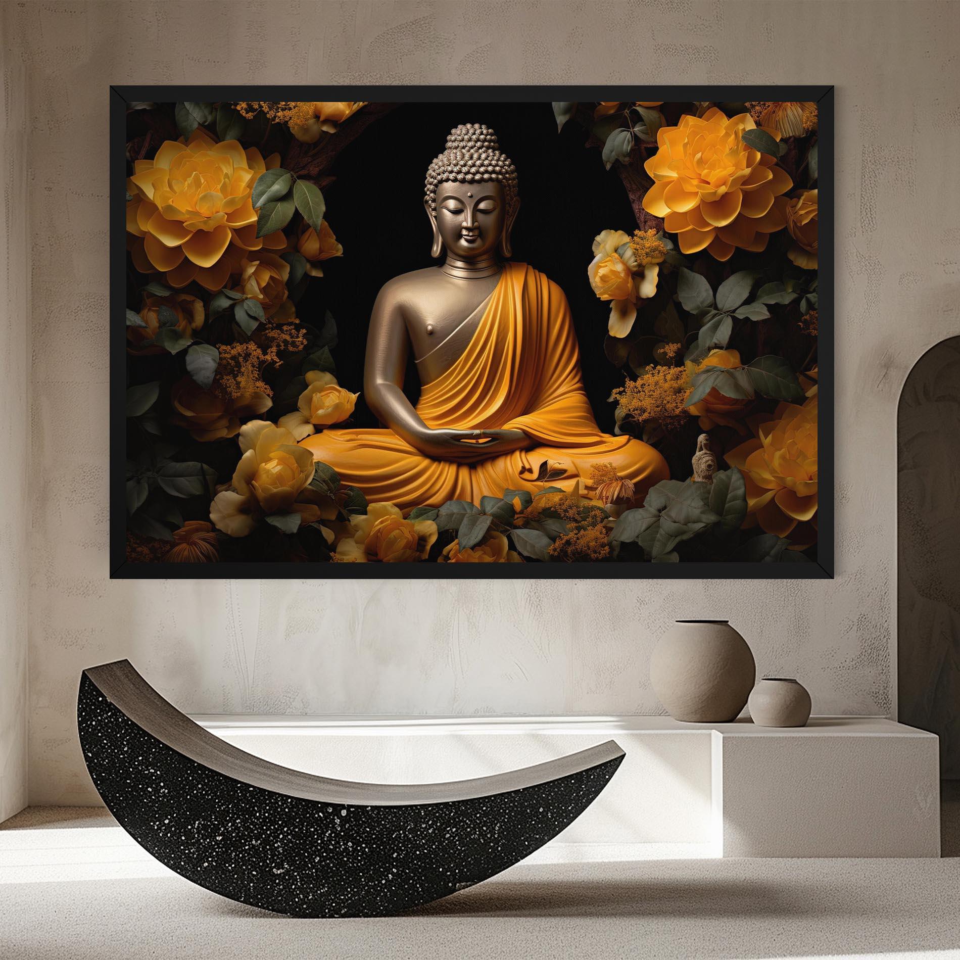 Leinwandbild Gold Buddha Flower mockup 8