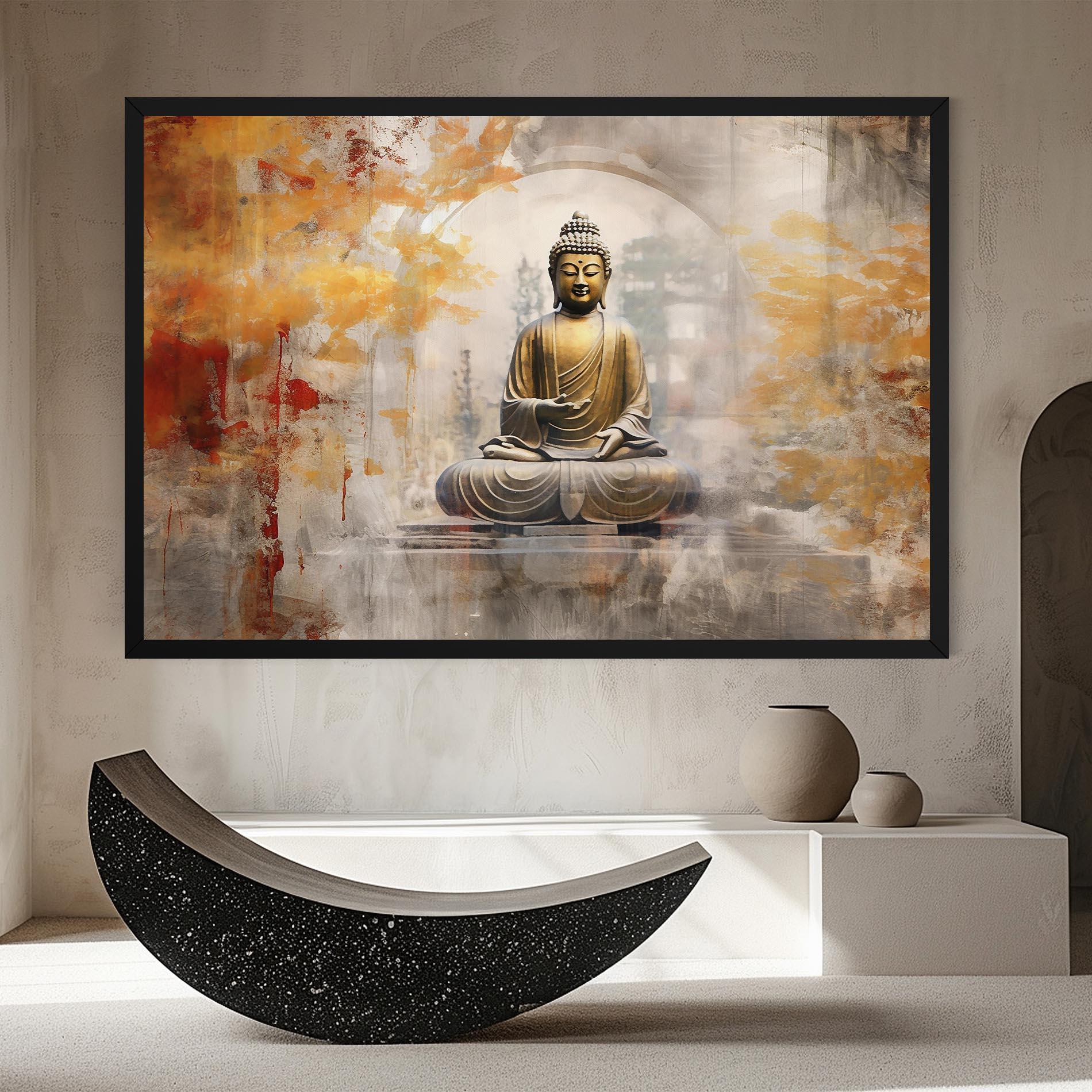 Leinwandbild Grey Gold Buddha mockup 8