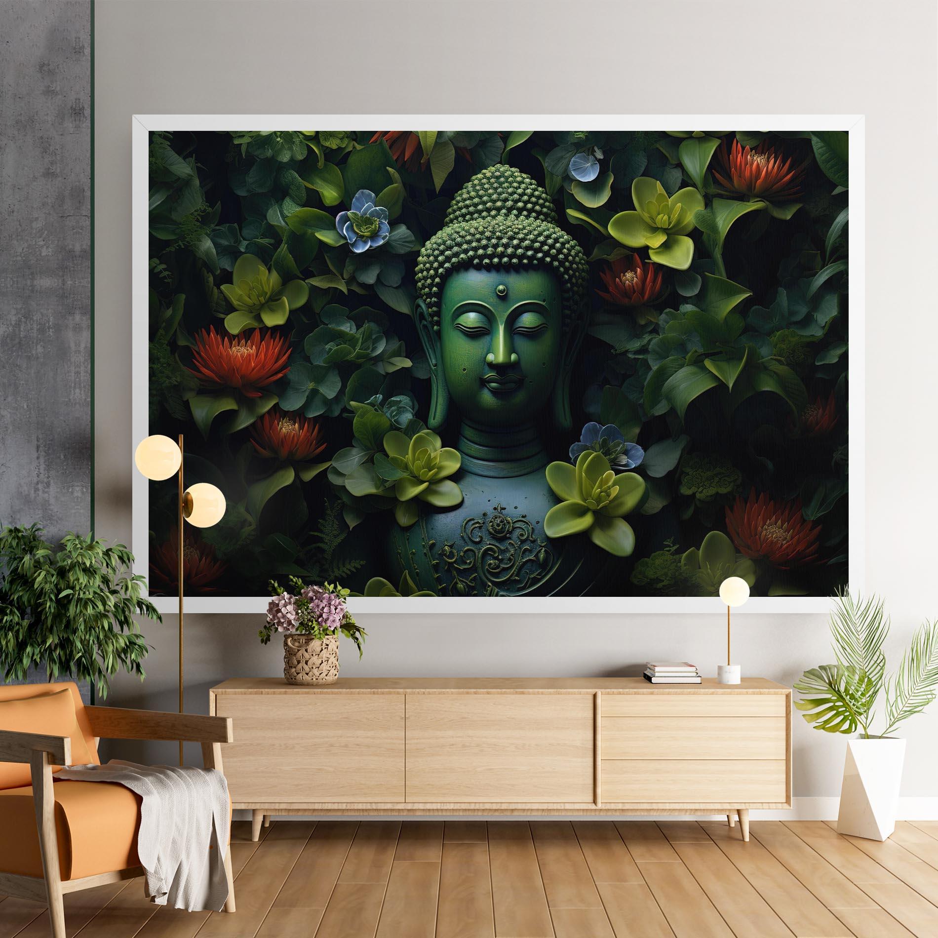 Leinwandbild Blue Light Buddha mockup 9