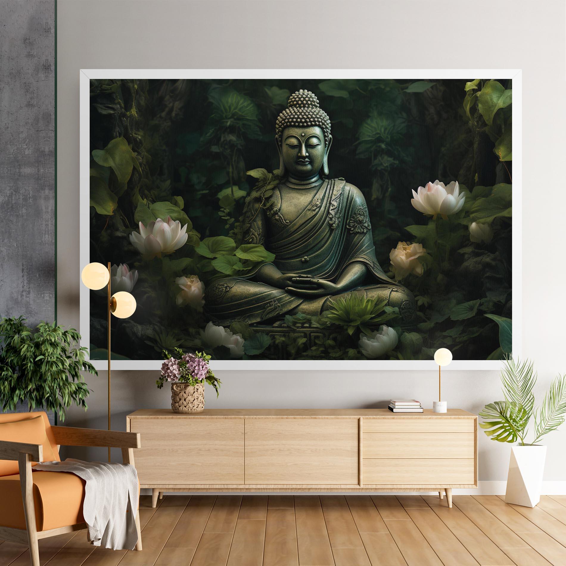 Leinwandbild Buddha Lotus Flower mockup 9