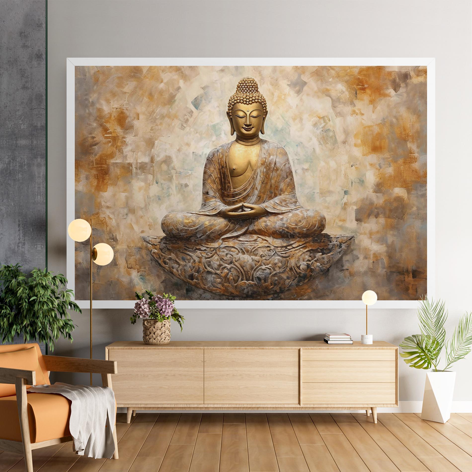 Leinwandbild Cream Buddha Art mockup 9