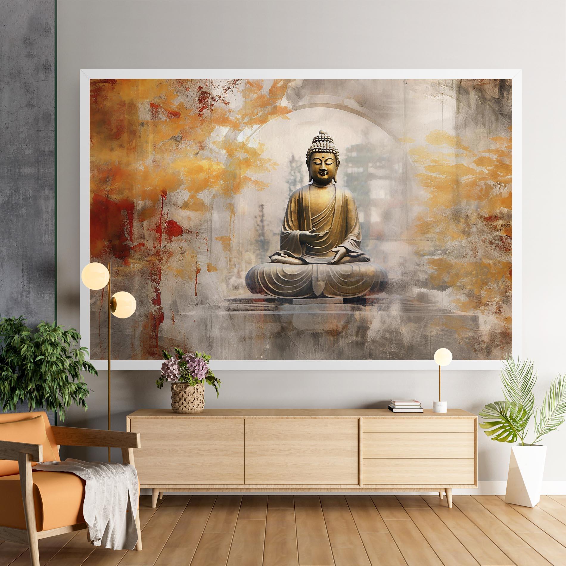Leinwandbild Grey Gold Buddha mockup 9