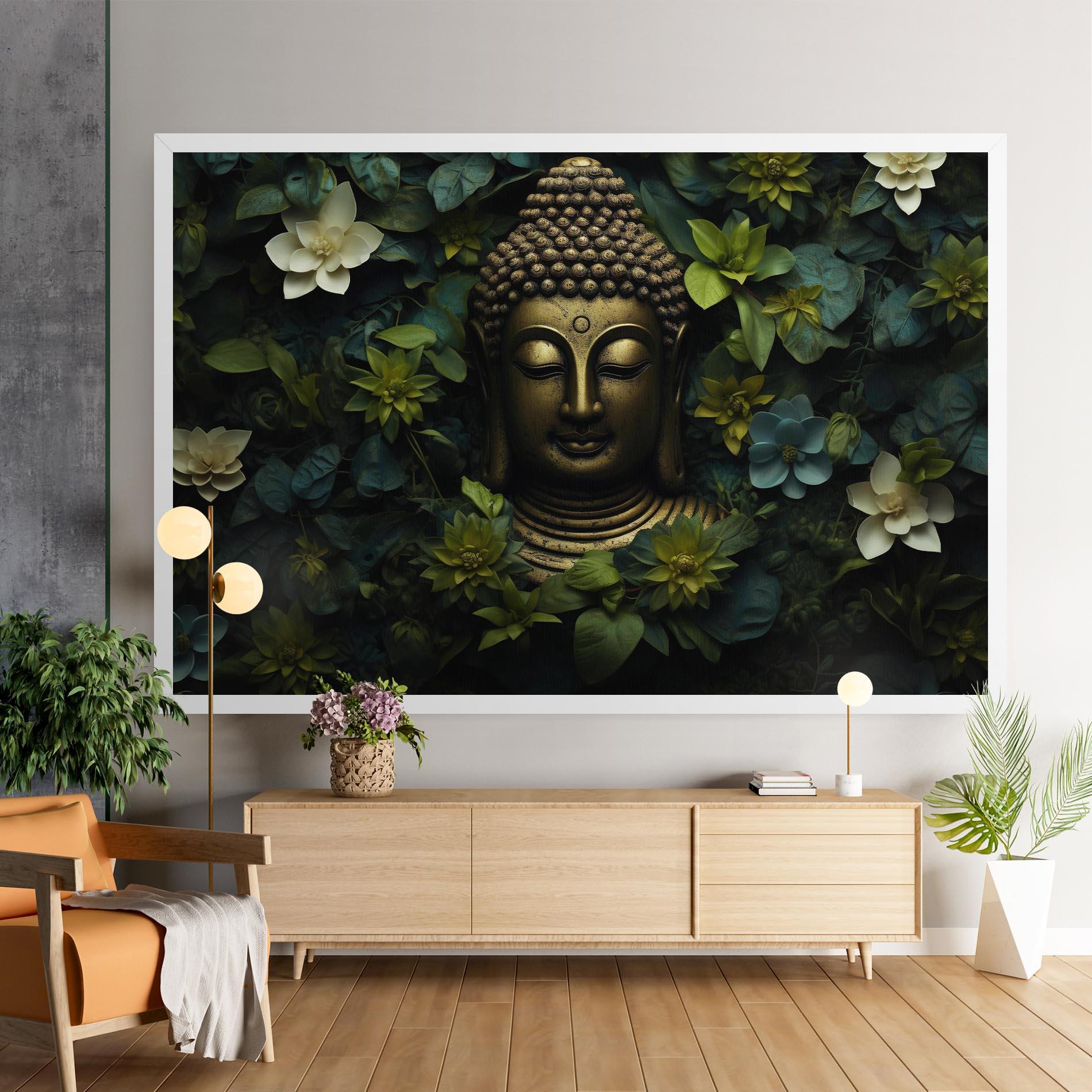 Leinwandbild Lotus Flower Buddha mockup 9