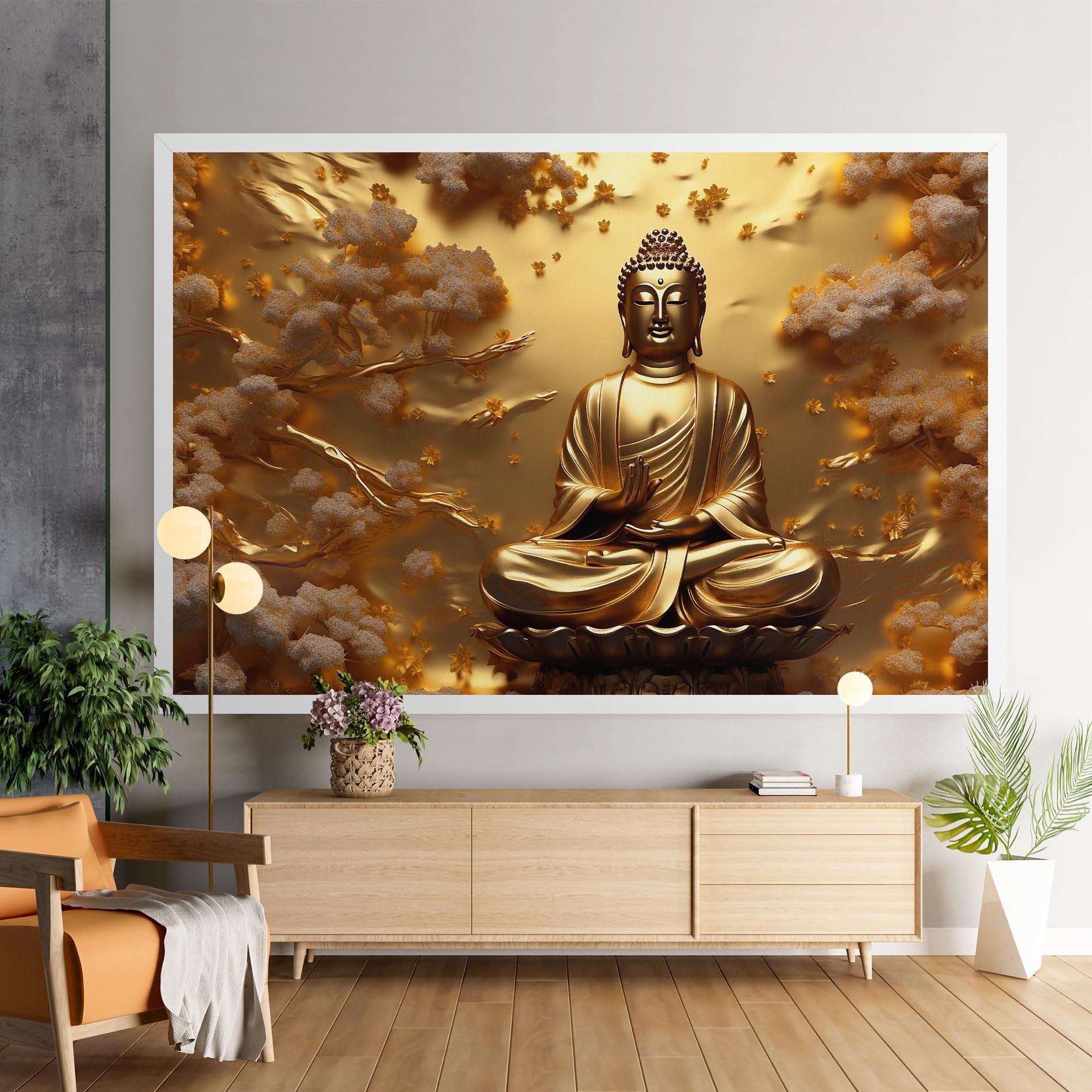 Leinwandbild Strong Gold Buddha mockup 9