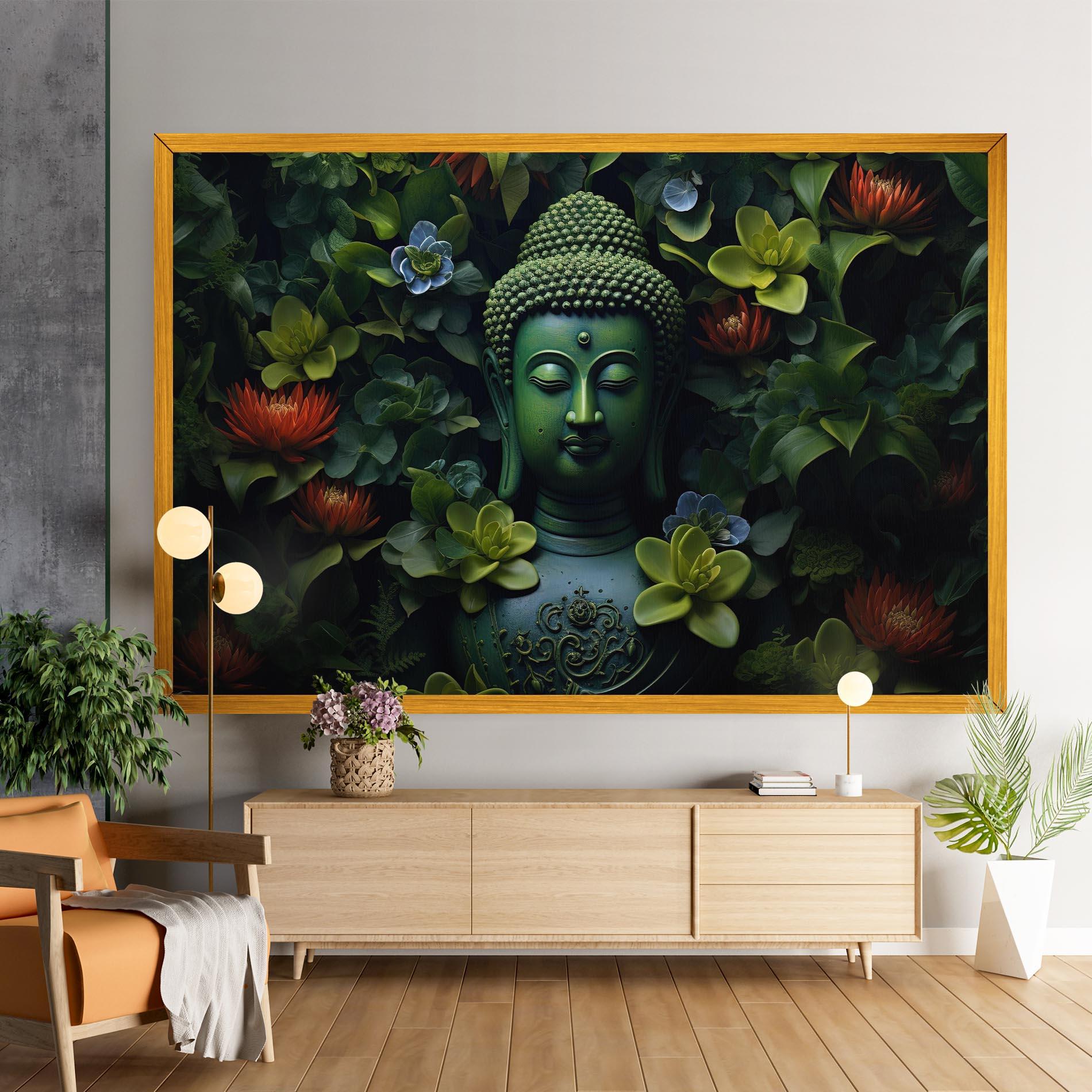 Leinwandbild Blue Light Buddha mockup 9