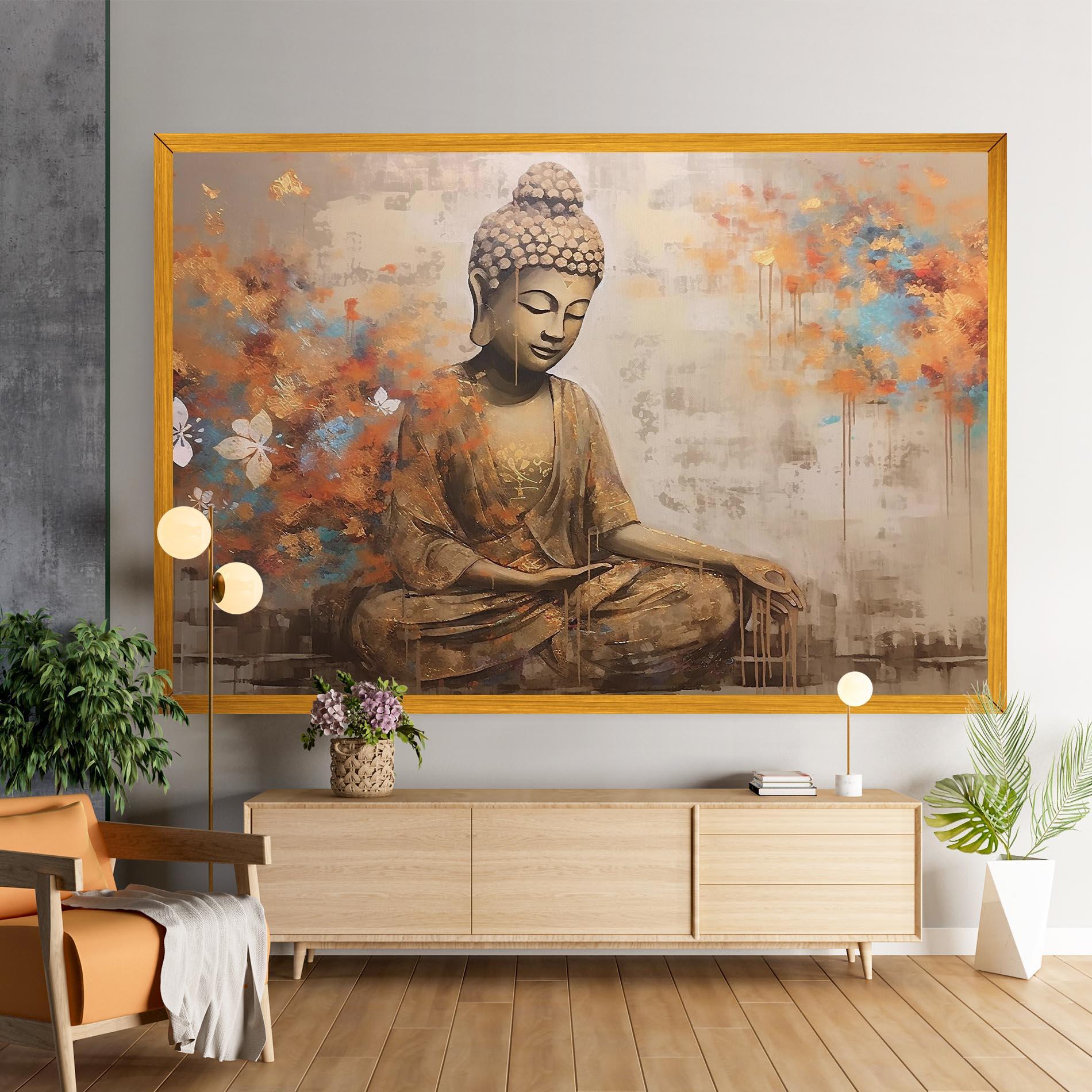 Leinwandbild Buddha Cream Blue mockup 9