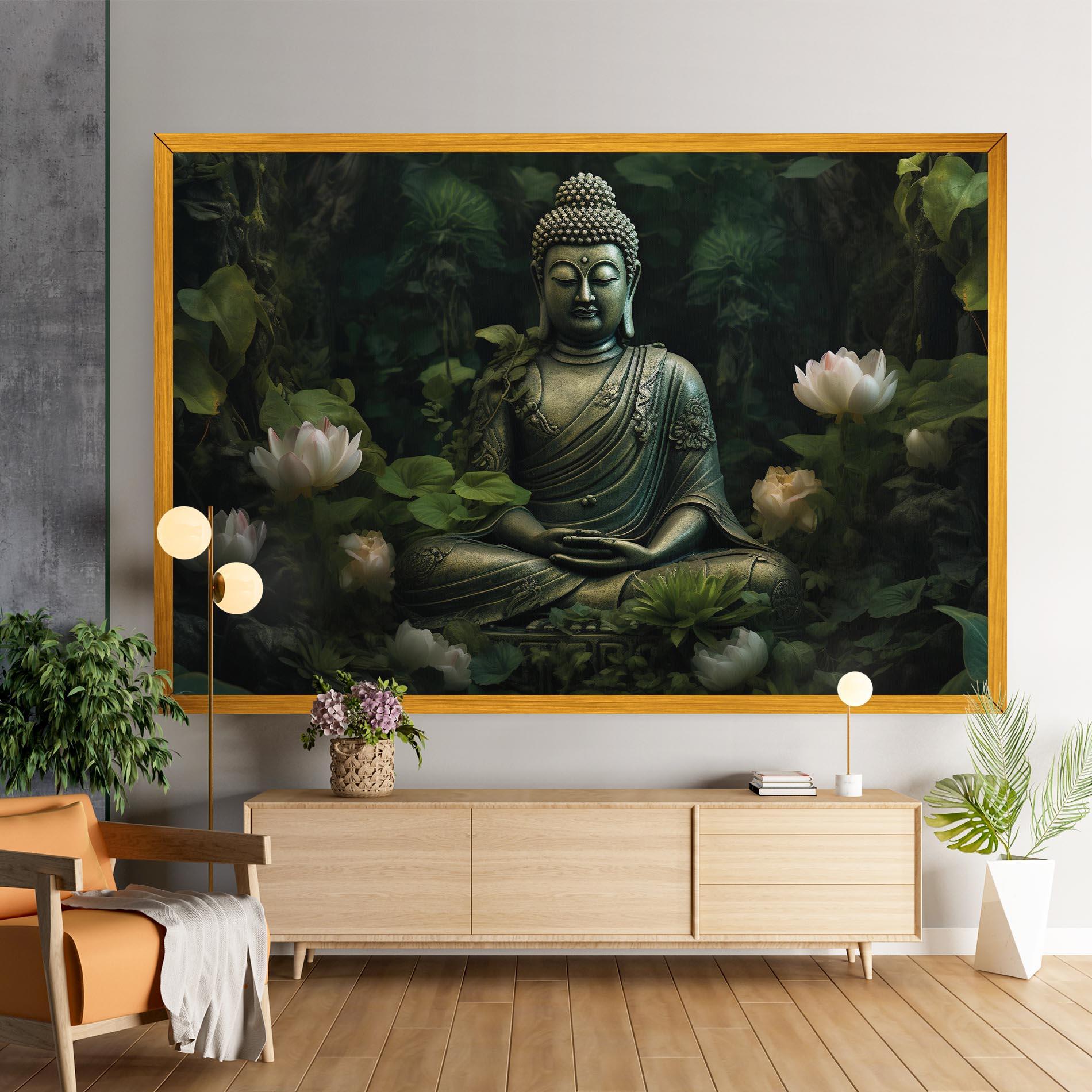 Leinwandbild Buddha Lotus Flower mockup 9