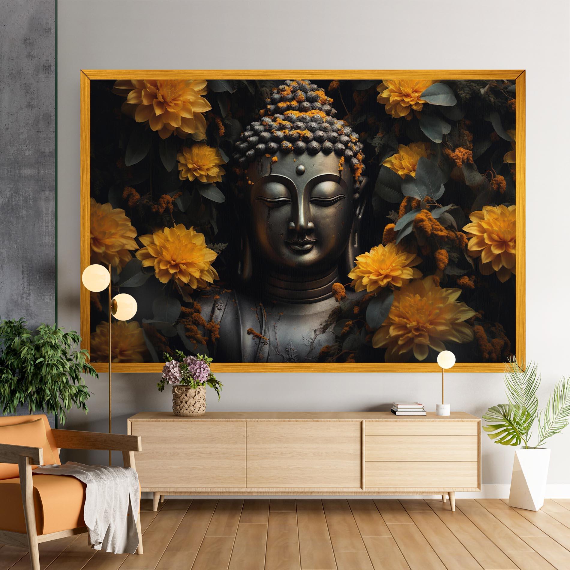 Leinwandbild Buddha Peace Statue mockup 9
