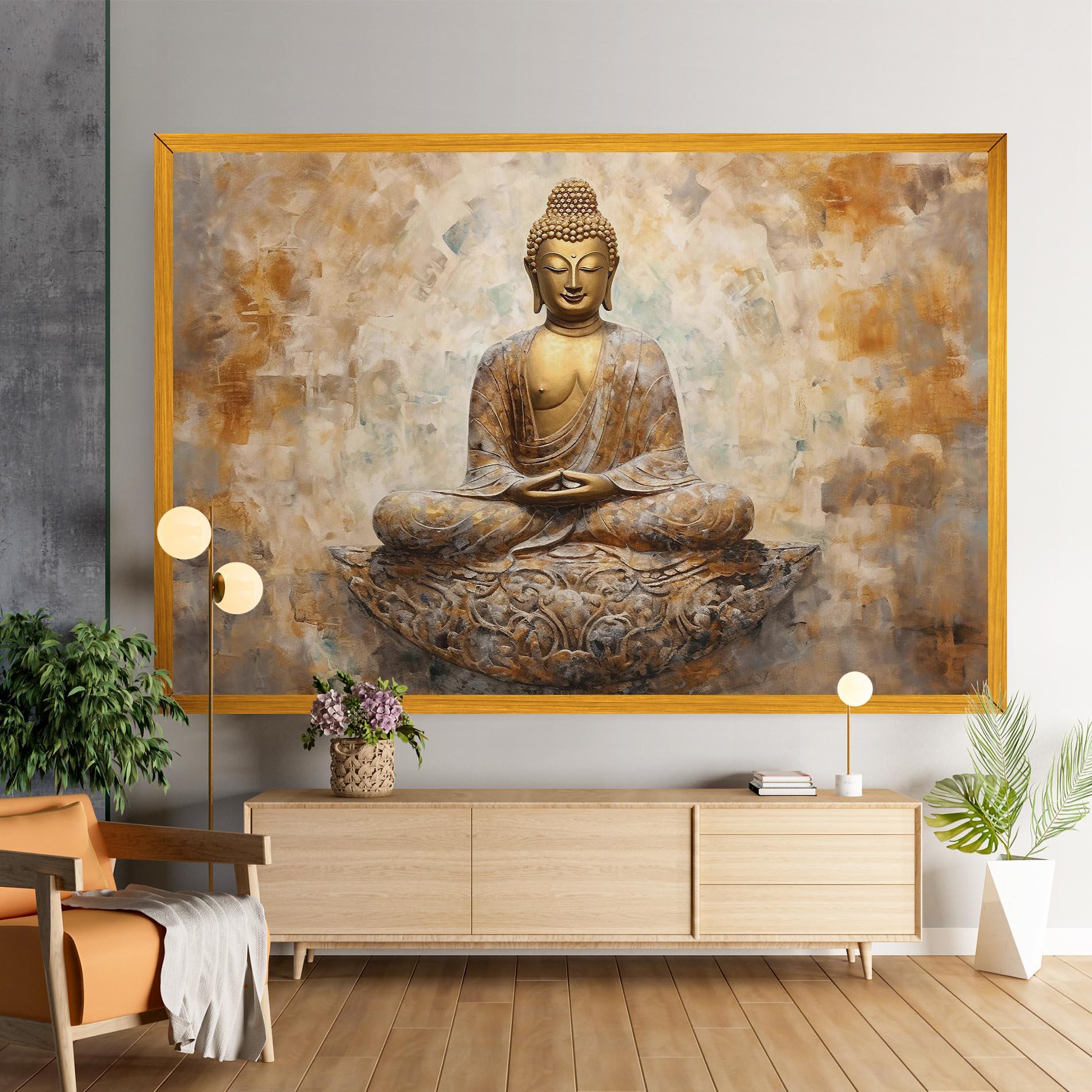 Leinwandbild Cream Buddha Art mockup 9