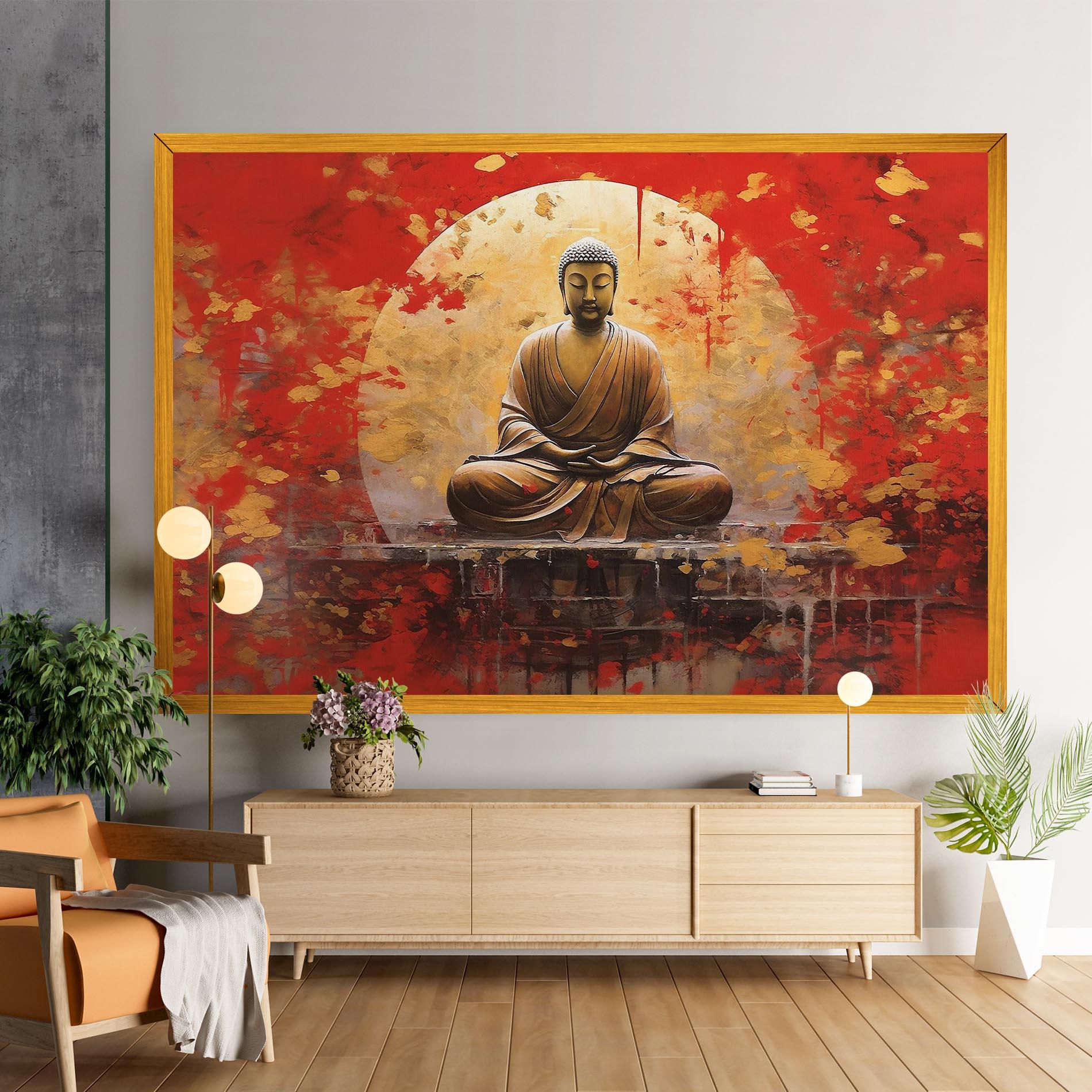 Leinwandbild Gold Circle Buddha mockup 9