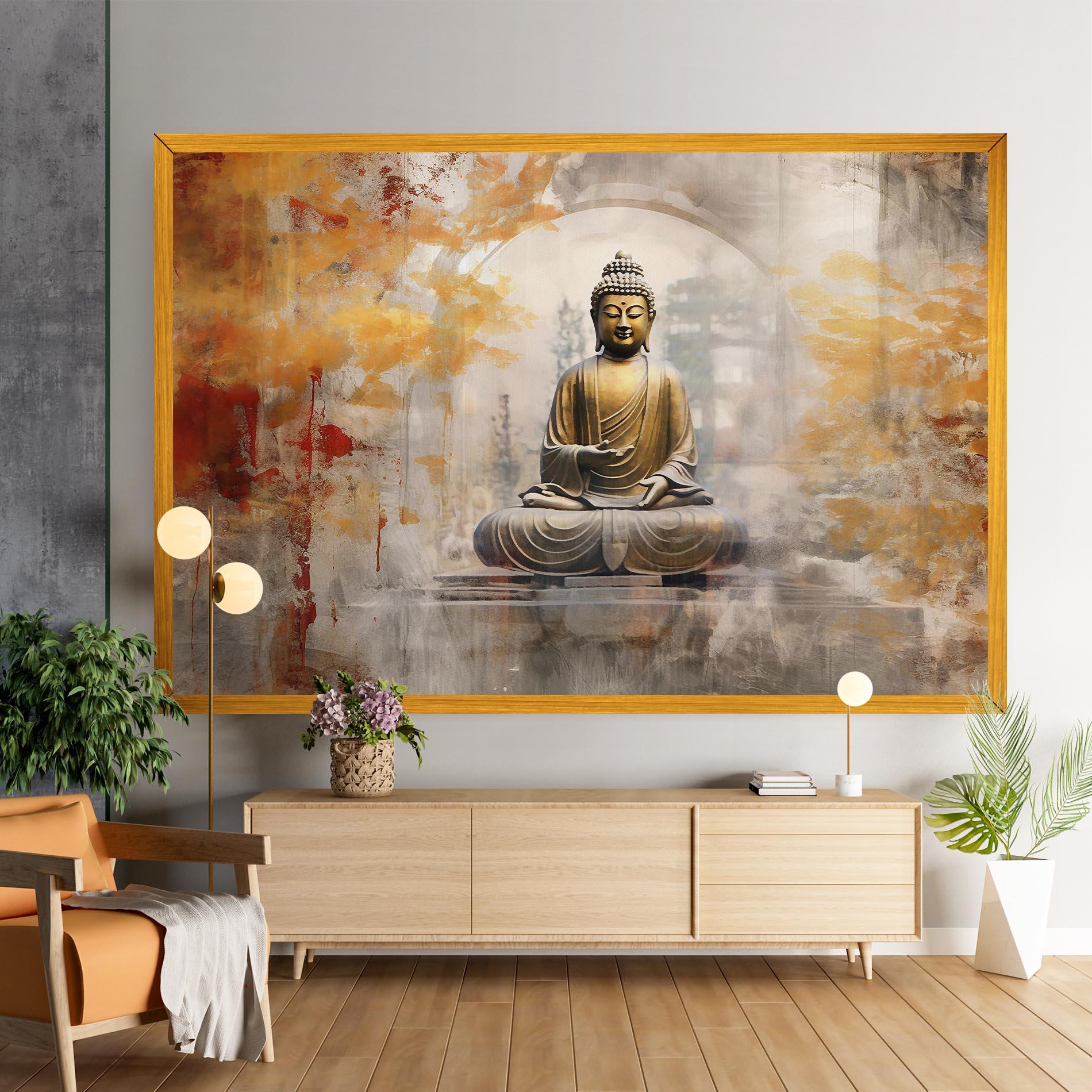 Leinwandbild Grey Gold Buddha mockup 9