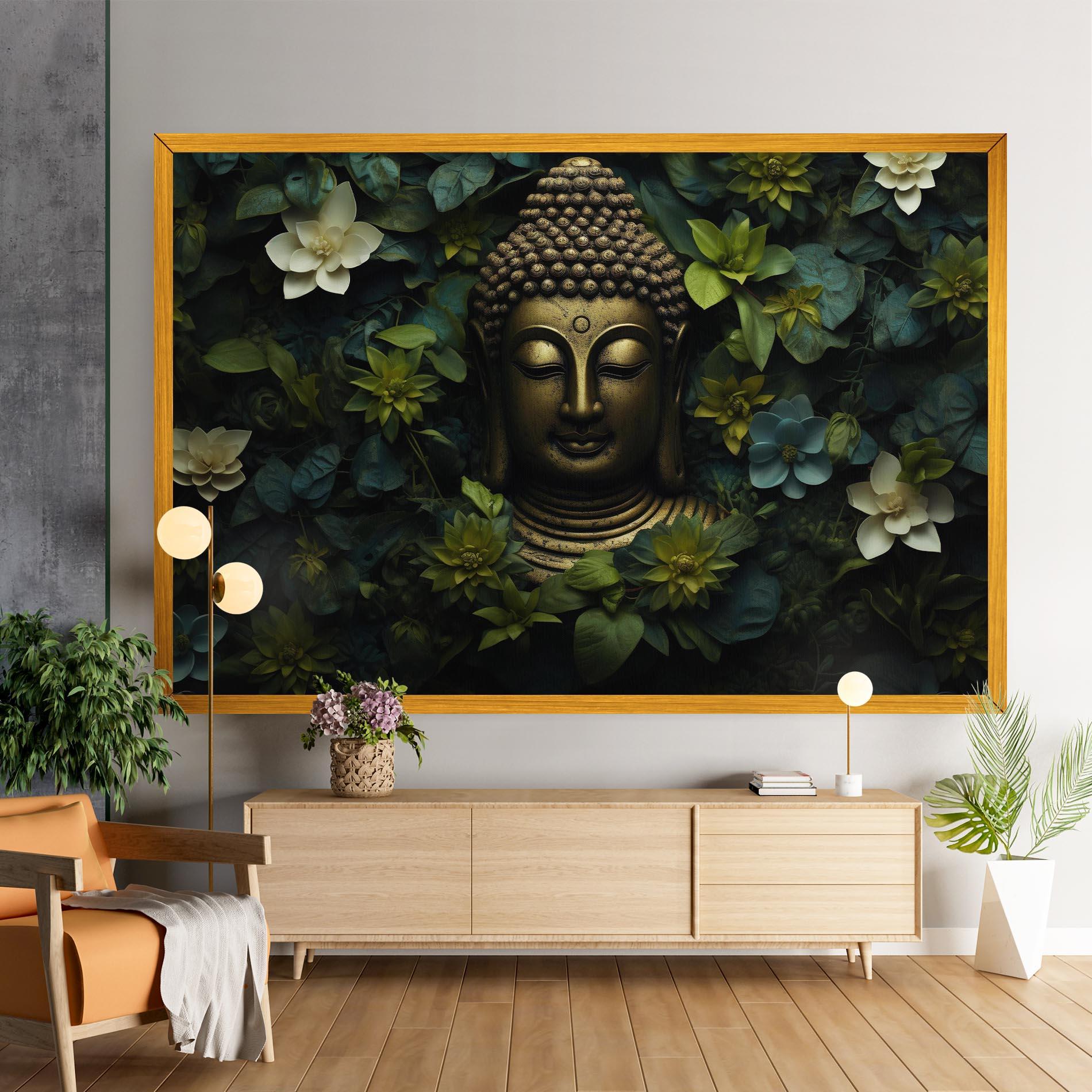 Leinwandbild Lotus Flower Buddha mockup 9