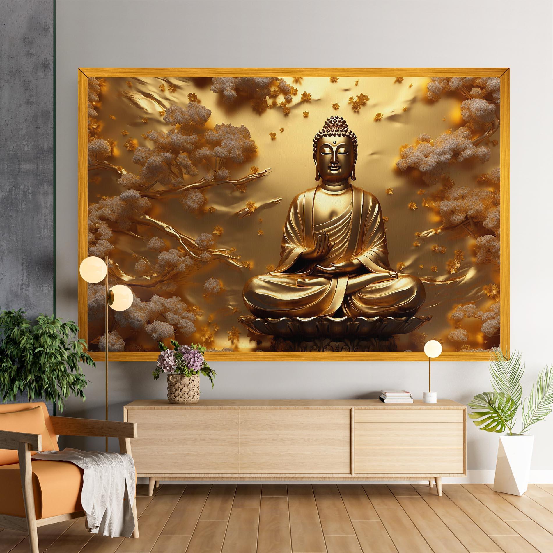 Leinwandbild Strong Gold Buddha mockup 9