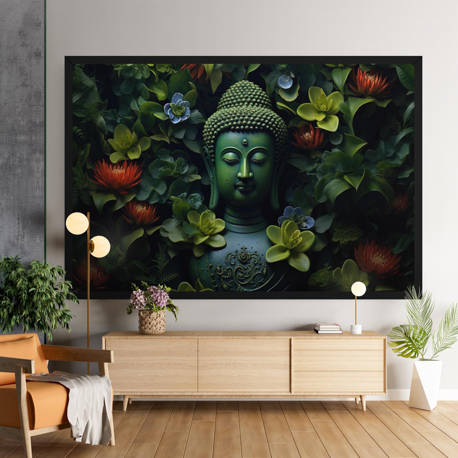 Leinwandbild Blue Light Buddha mockup 9