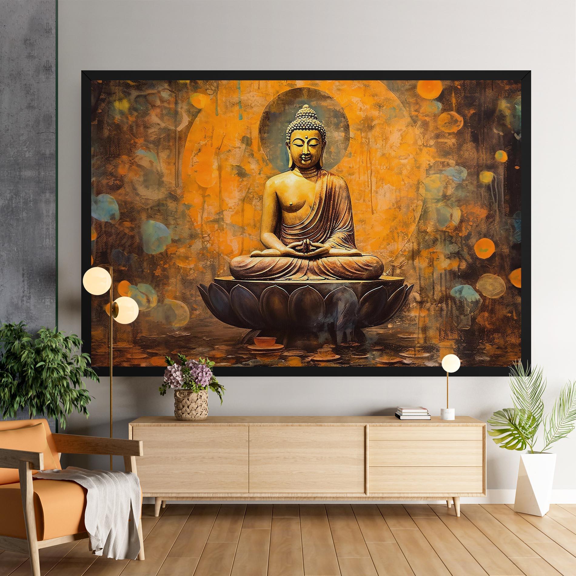 Leinwandbild Buddha Floating Art mockup 9