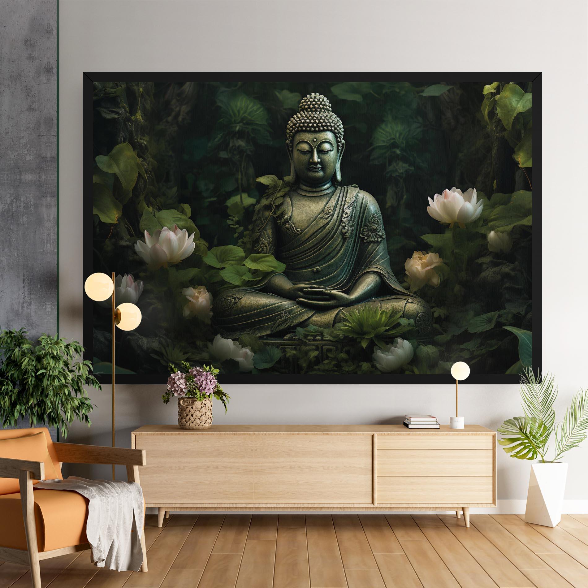 Leinwandbild Buddha Lotus Flower mockup 9