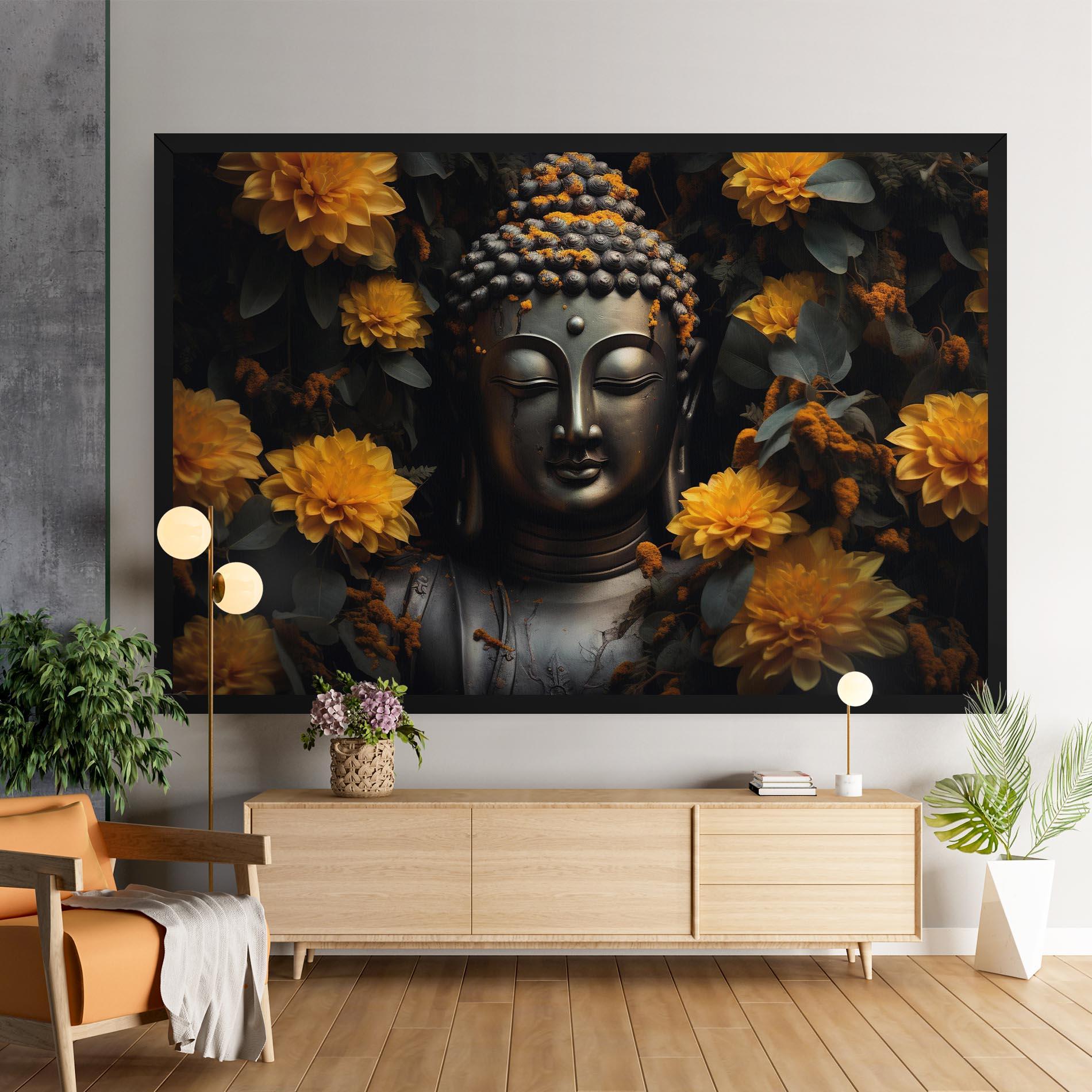 Leinwandbild Buddha Peace Statue mockup 9
