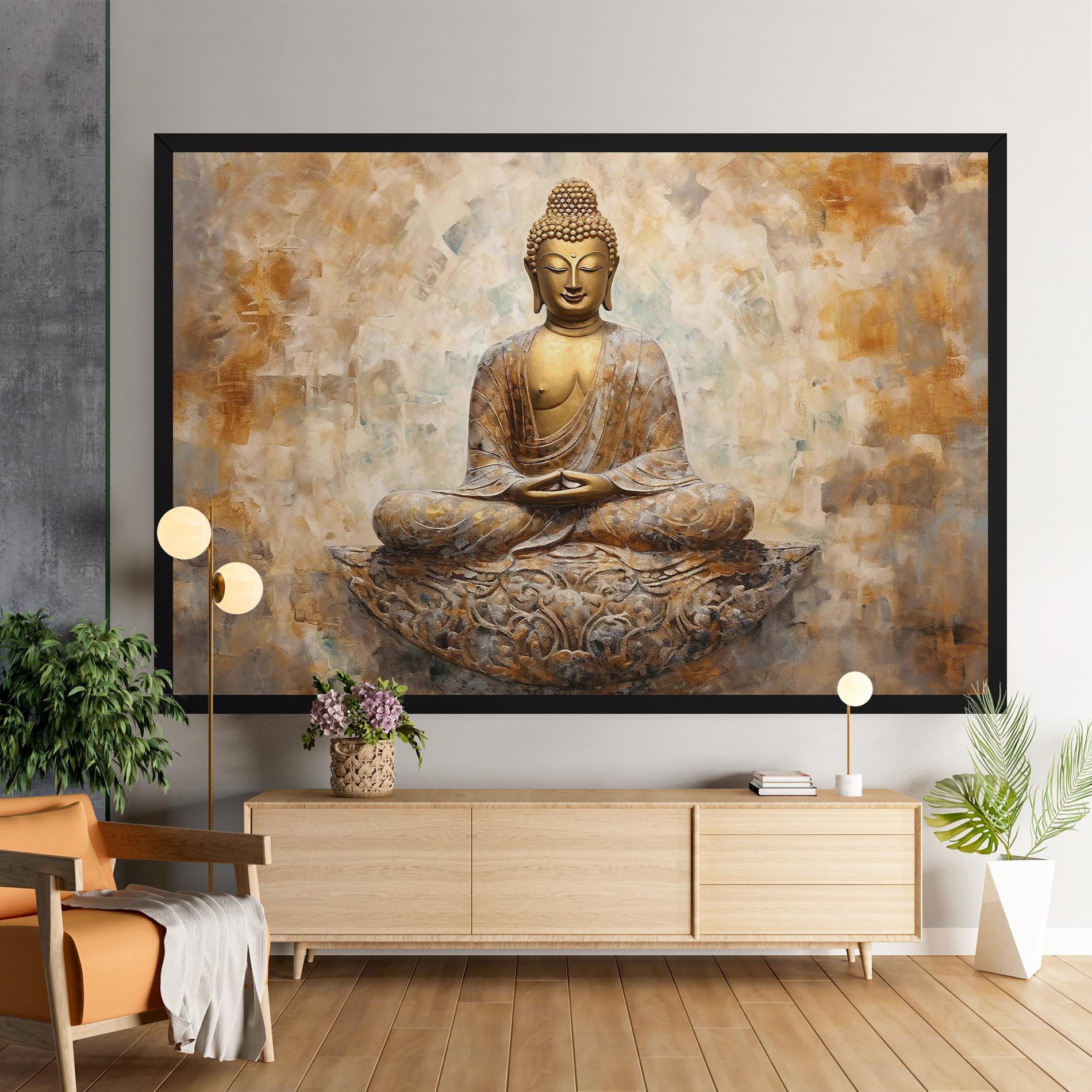 Leinwandbild Cream Buddha Art mockup 9