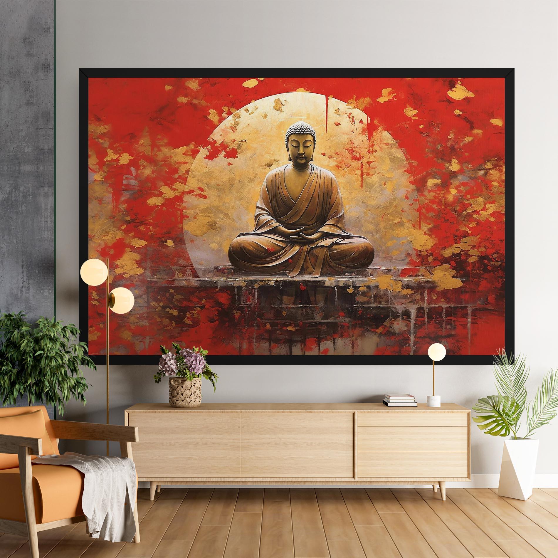 Leinwandbild Gold Circle Buddha mockup 9
