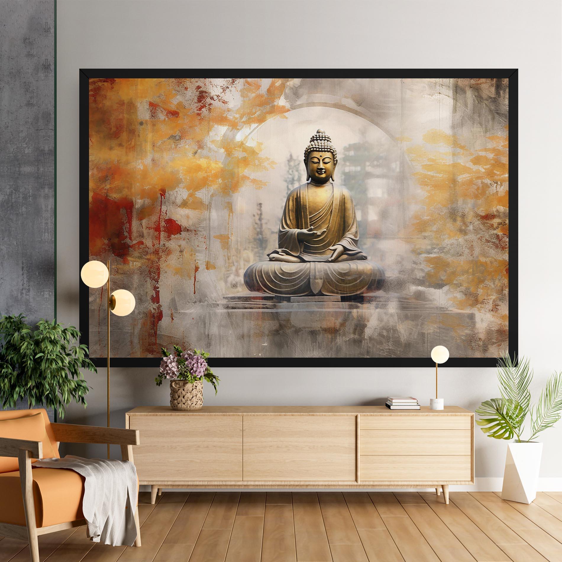Leinwandbild Grey Gold Buddha mockup 9
