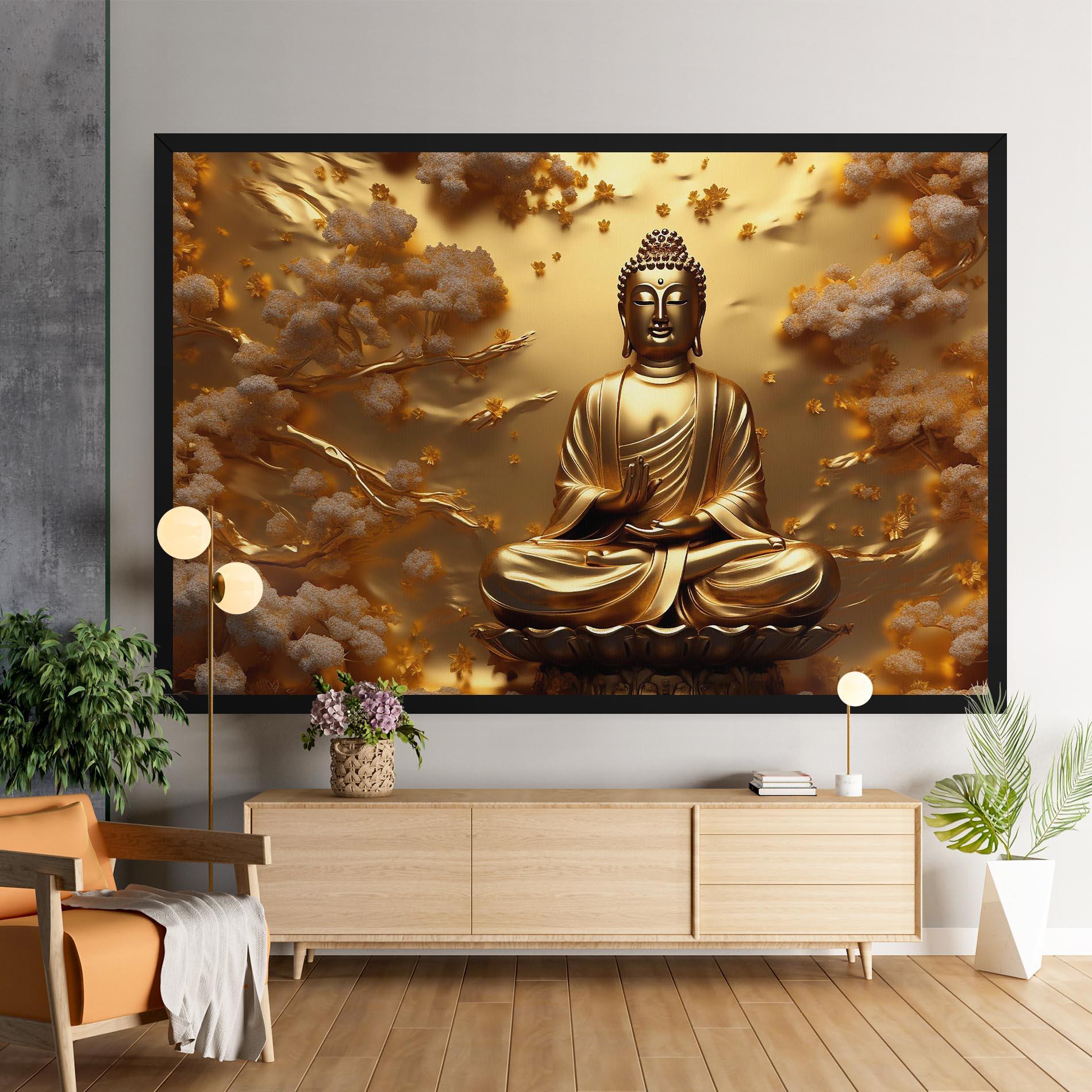 Leinwandbild Strong Gold Buddha mockup 9